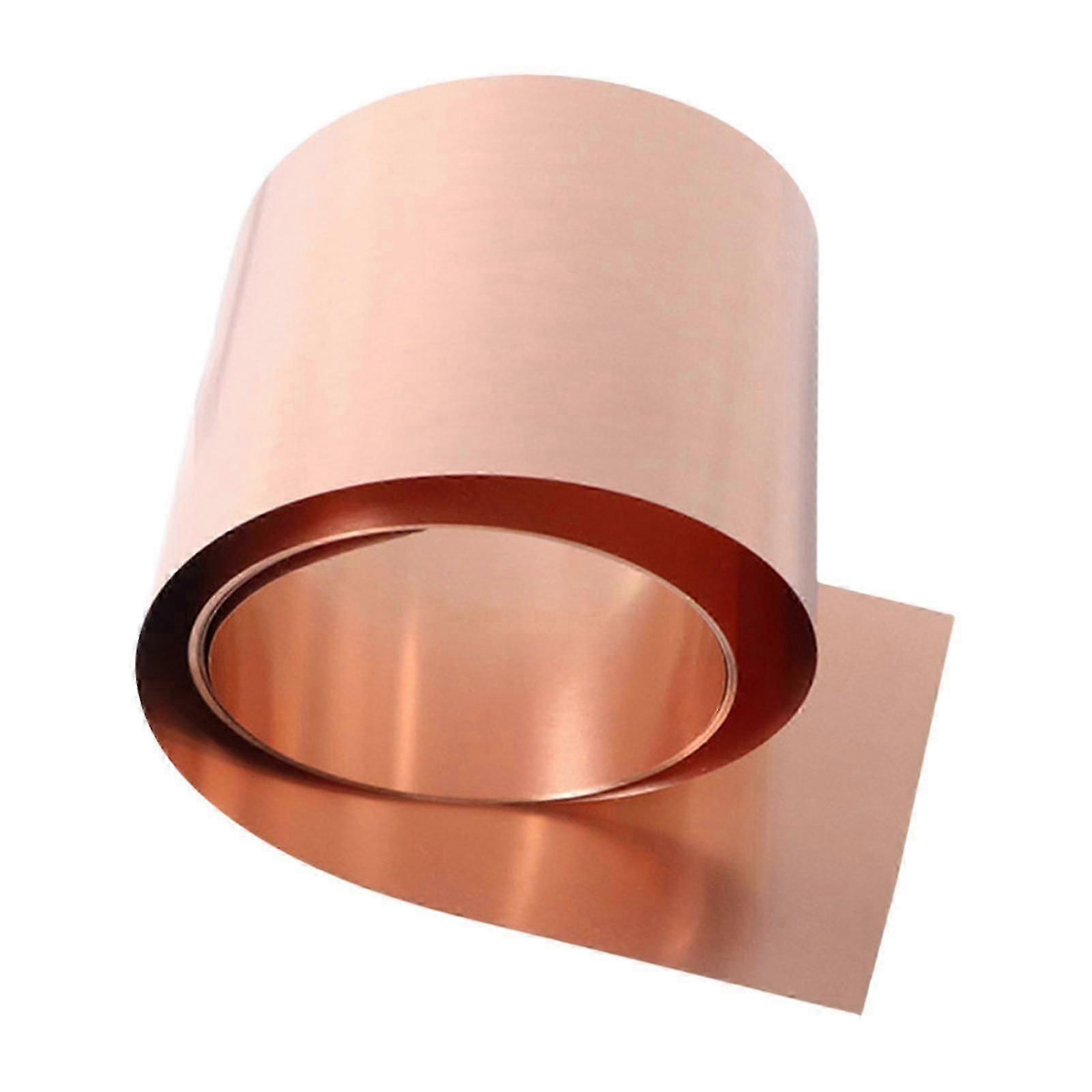 Copper Sheet Roll Metal Foil Roll 1Meter Multifunctional Easy to Bend Professional Thin Cu Pure Copper Sheet for Electricity