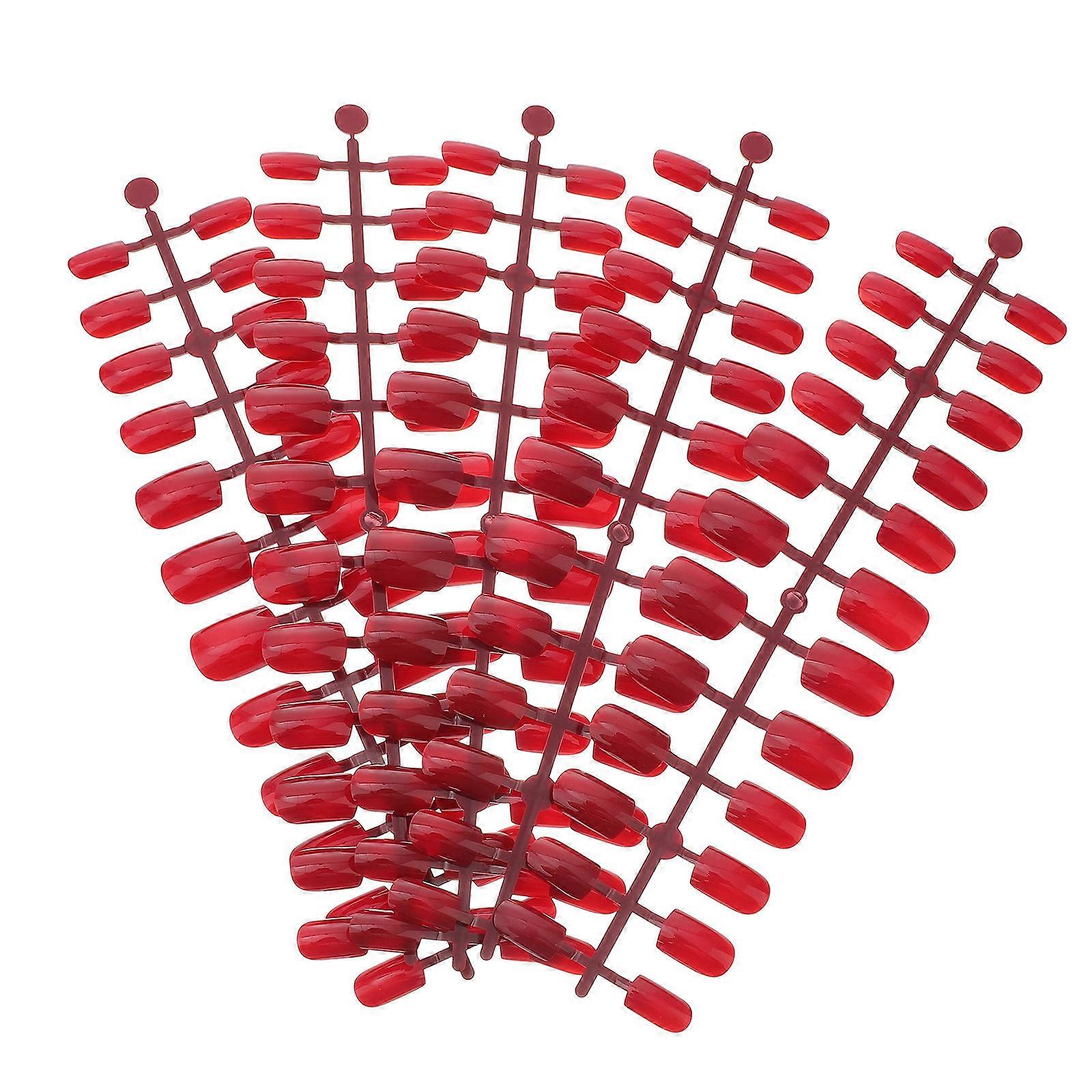 Red Fake Nail Tips 120Pcs Full Cover Short Design Ideal For DIY Projects