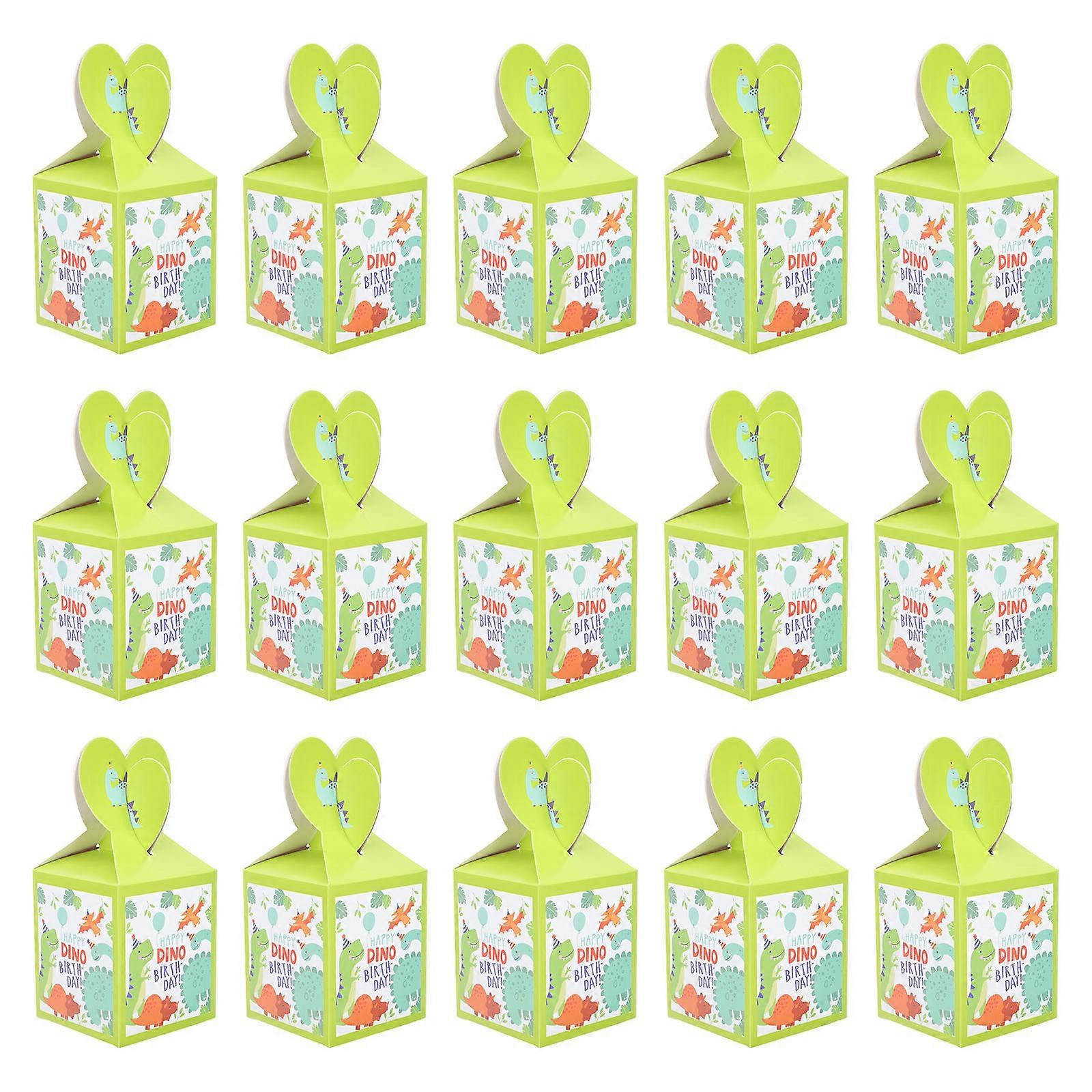 Paper Dinosaur Party Favor Boxes for Kids with Assorted Colors 18pcs