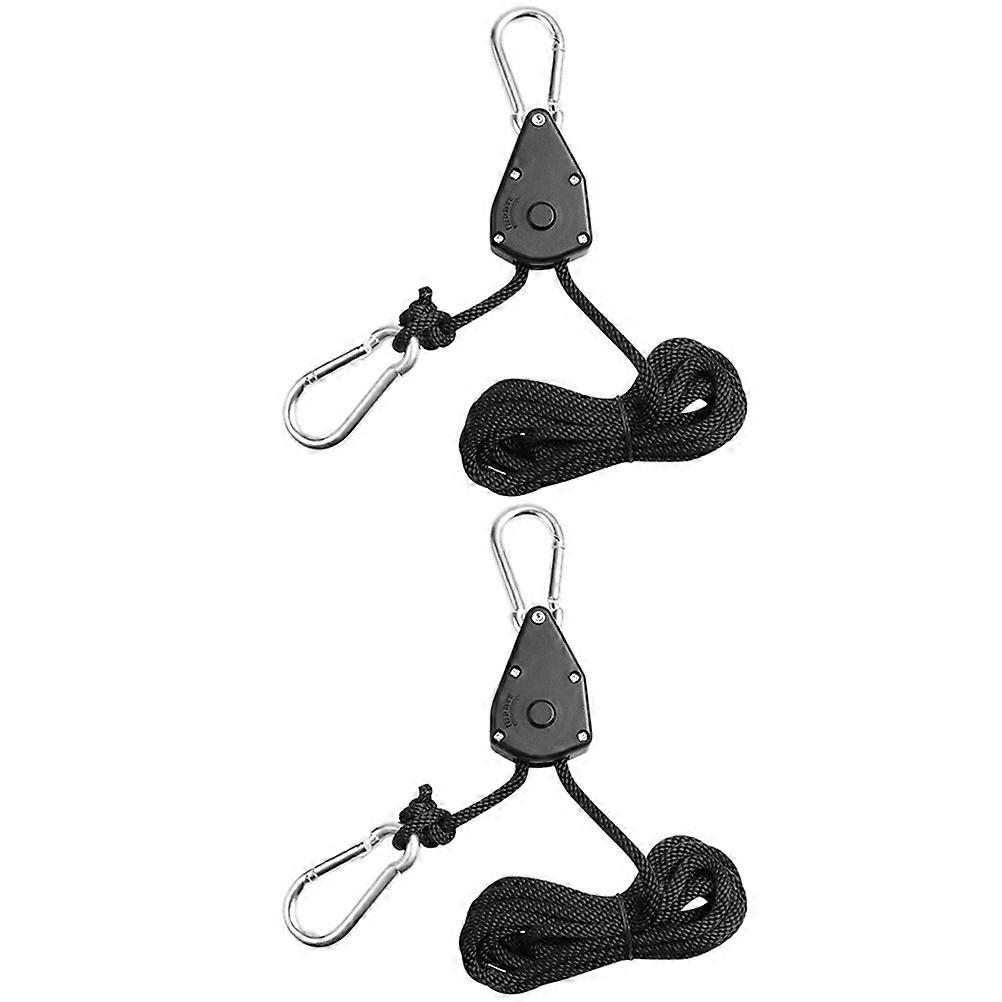 Heavy Duty Adjustable Ropes For Gardeners 200x3cm Black Plant Growth 2Set