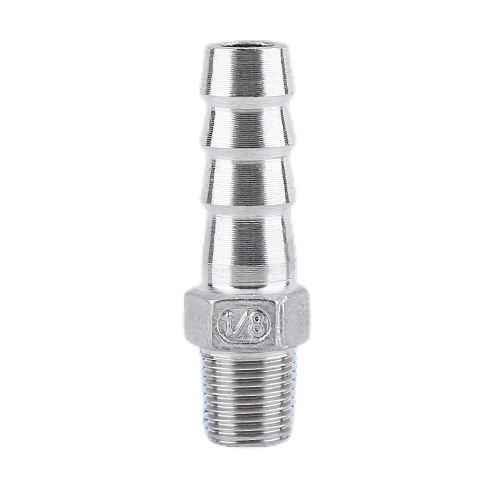 Stainless Steel SS304 External Thread Pipe Fitting Hose Barb Rust Resistant Sanitary Quick Mounting 1/8 In By 10 Mm