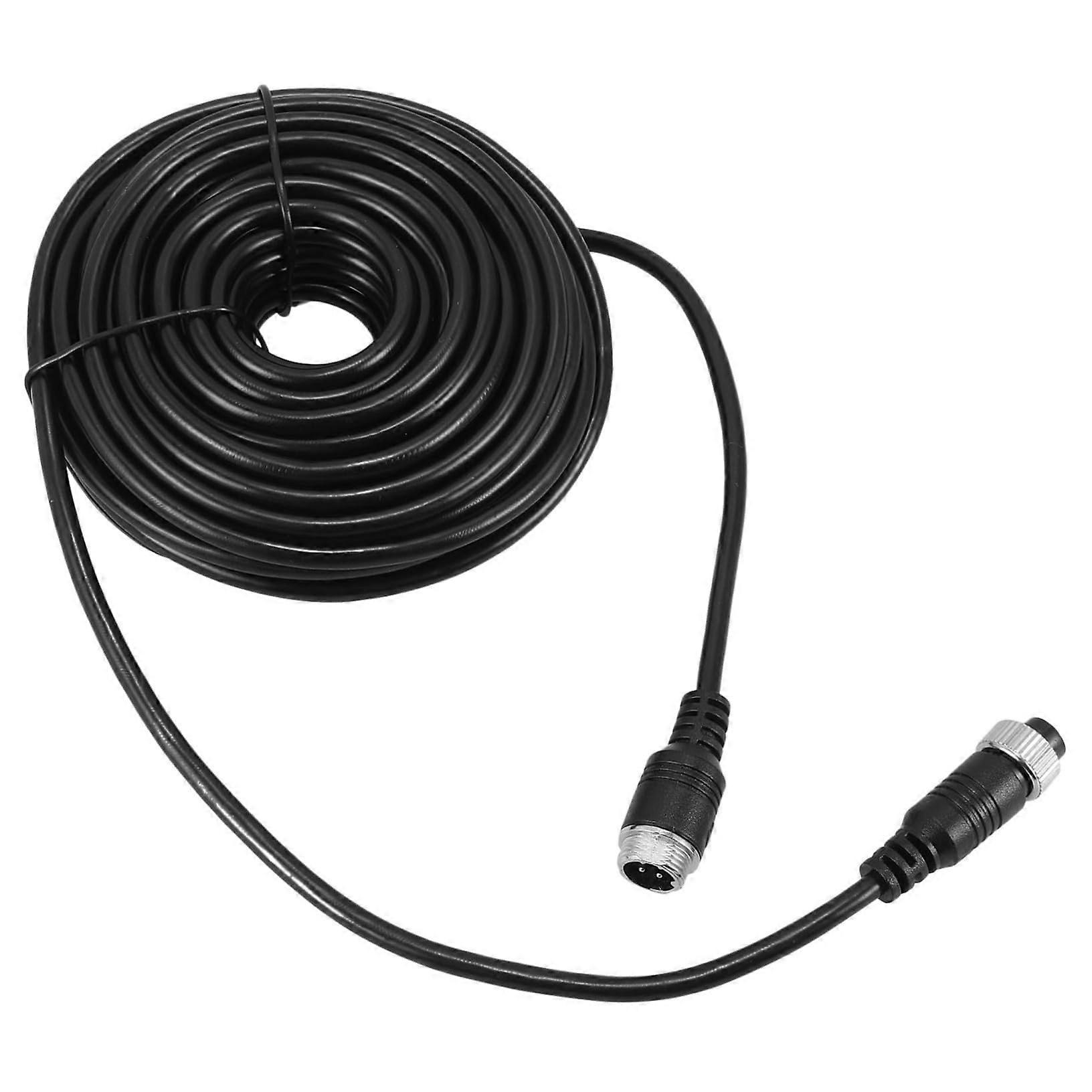Extension cable for reversing camera with pin, double shielded for stable image transmission, for vehicle monitoring systems.