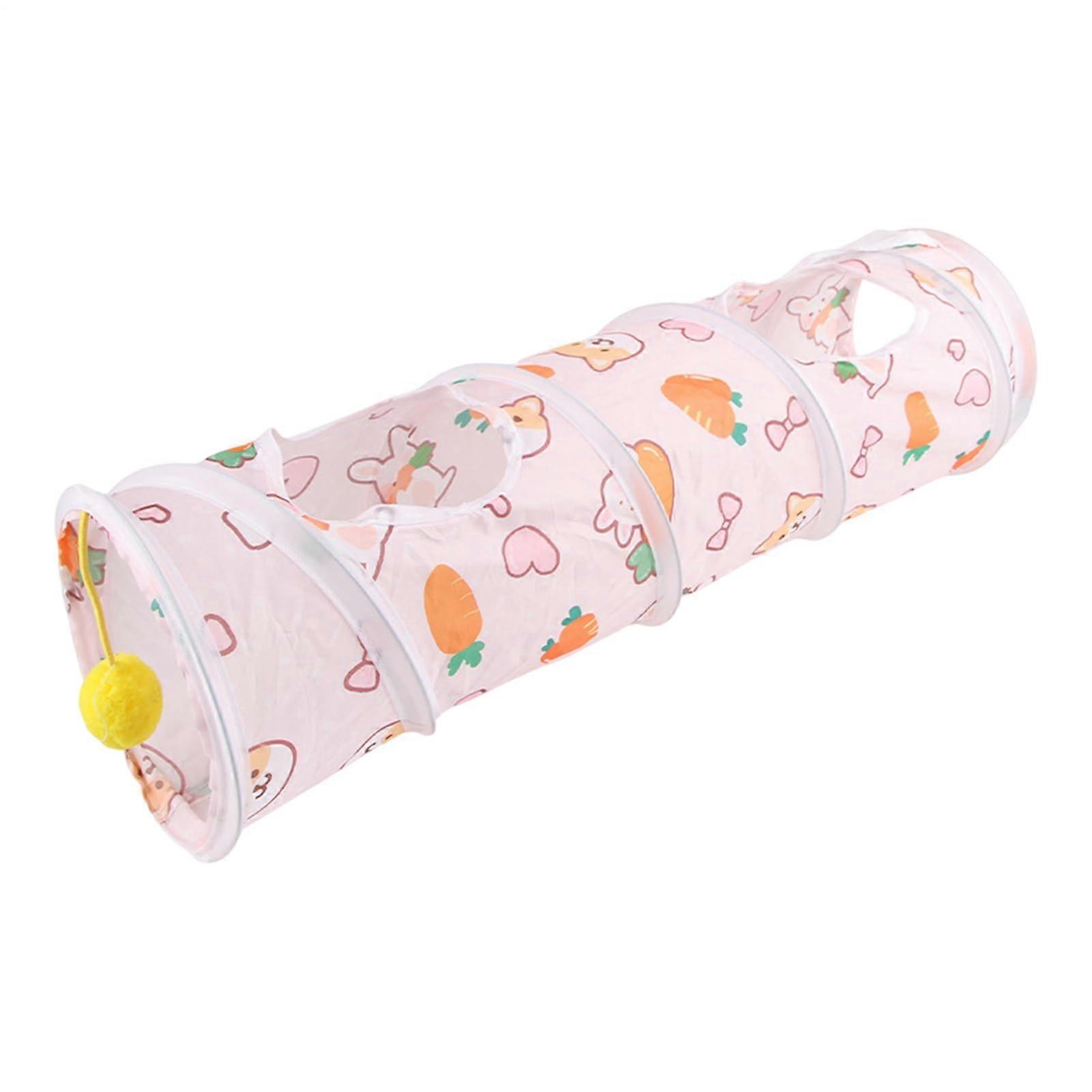Foldable rabbit tunnel with play ball for guinea pigs, hamsters, kittens Ref: 3140