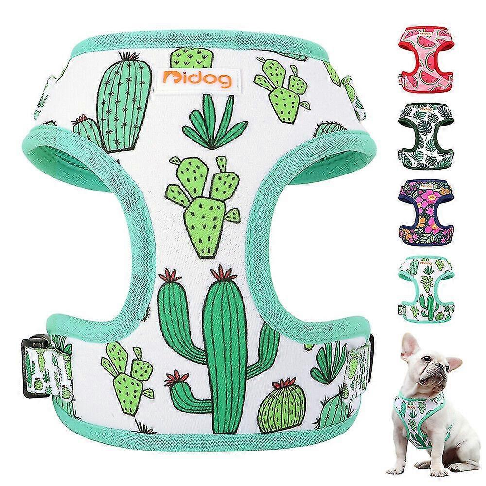 Customizable Mesh Dog Harness for Small Medium Pets - Stylish Printed Pet Vest with Padding
