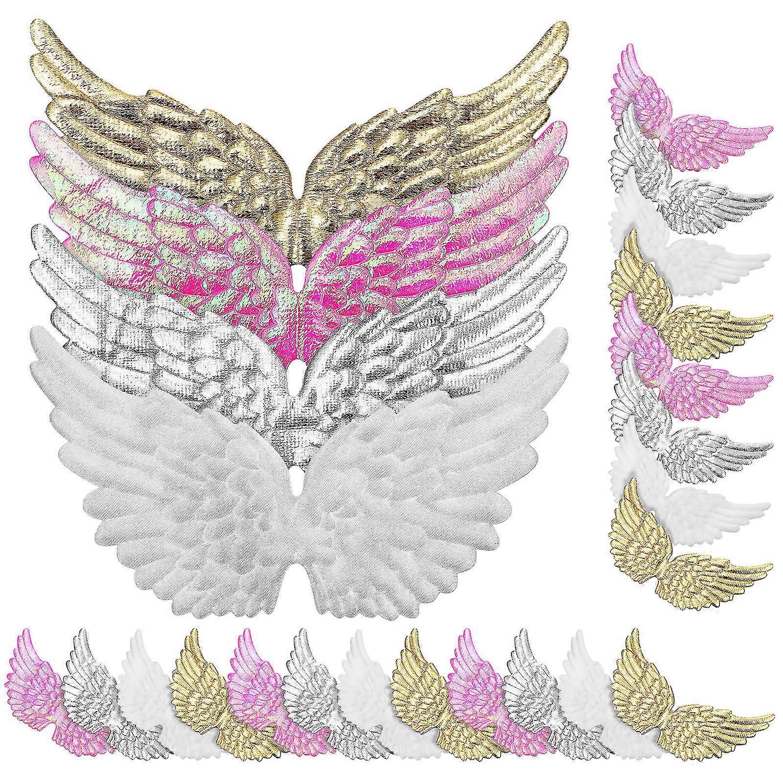 24Pcs Glitter Mini Wing Ornaments Ideal For DIY Projects Assorted Color Suitable For Craft Enthusiasts
