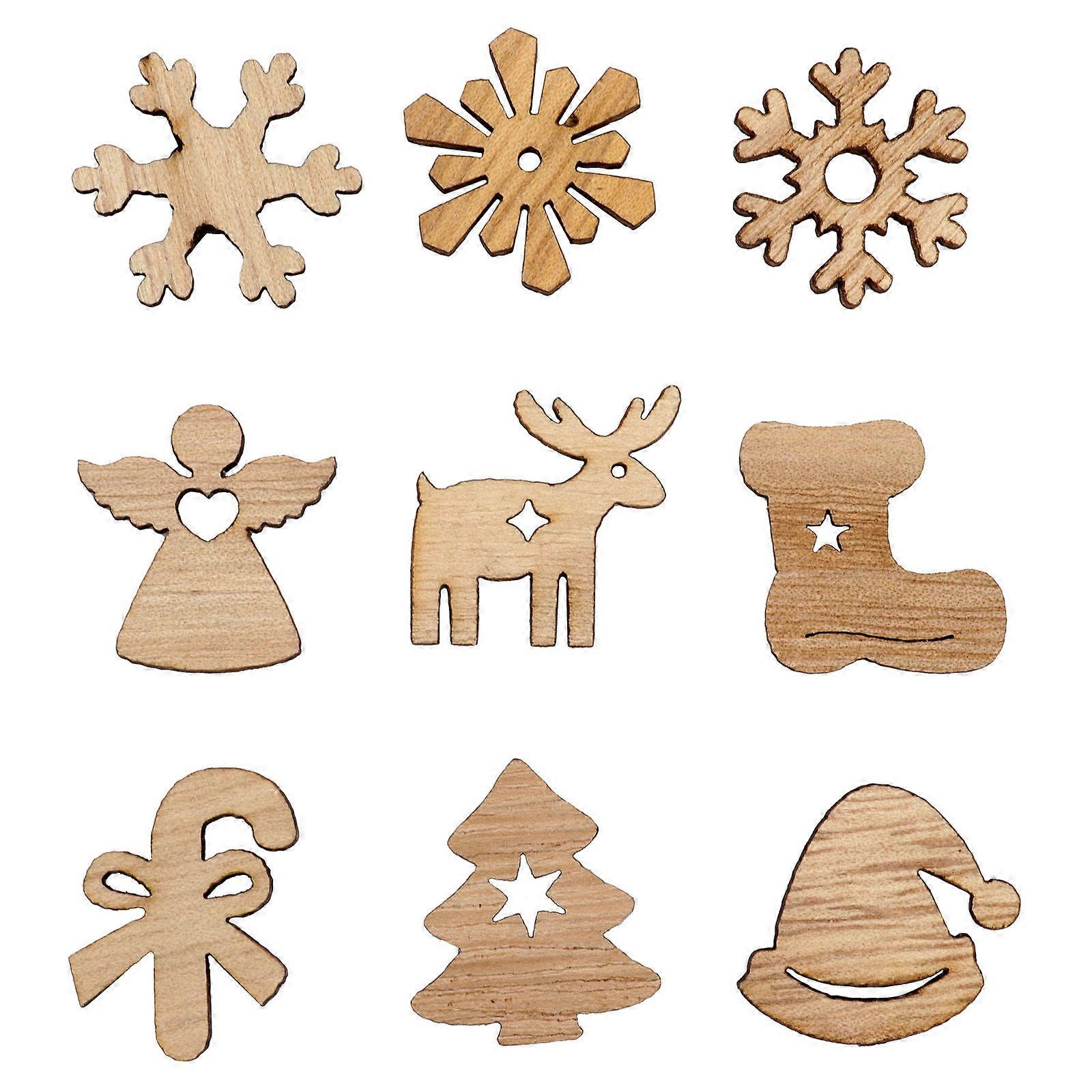 Retro Style Christmas Tree Crafts For Artists And Assorted Design 100 Pcs