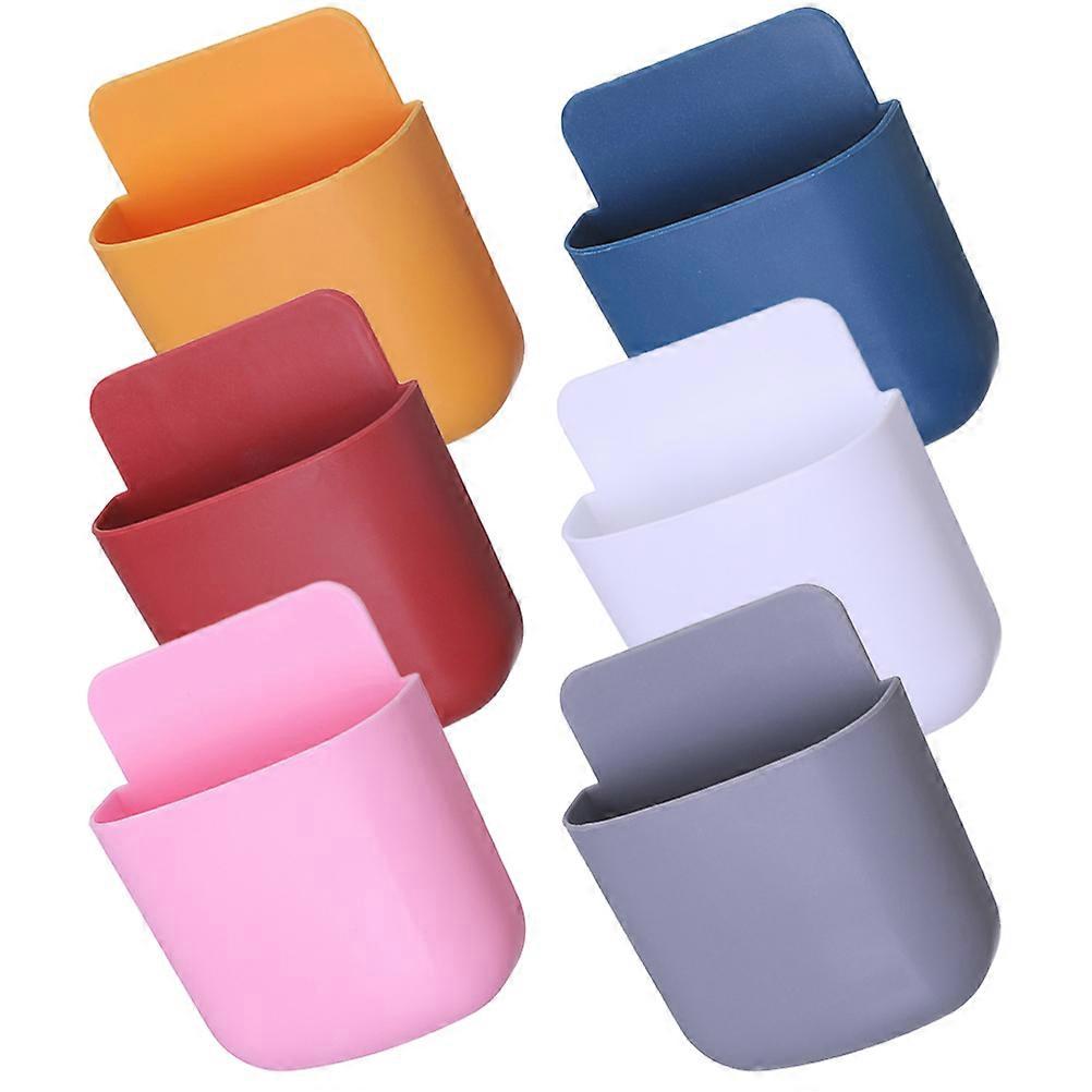 Storage Solutions For 6Pcs Wall Holders Suitable For Cell Phones Remote Controllers And Sundries In Unique Colors