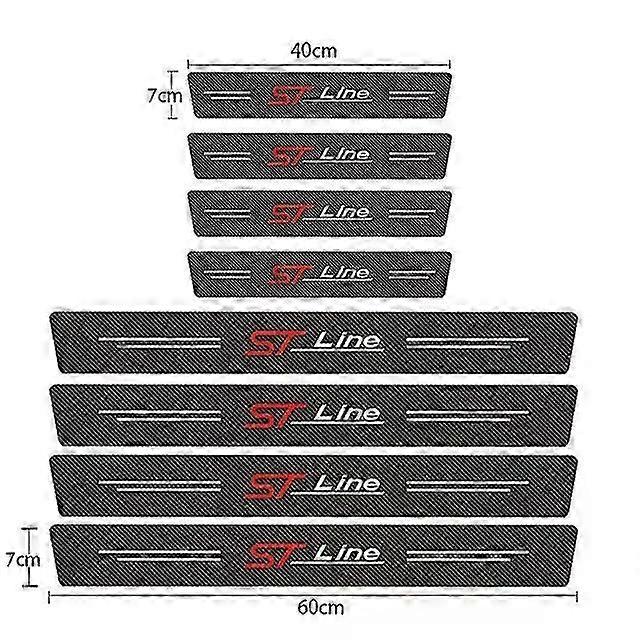 Carbon Fiber Car Sticker Protector Strip Auto Door Sill Waterproof Protect Film Suitable for Suitable ford ST Fiesta Focus Edition Car KUGA Mondeo