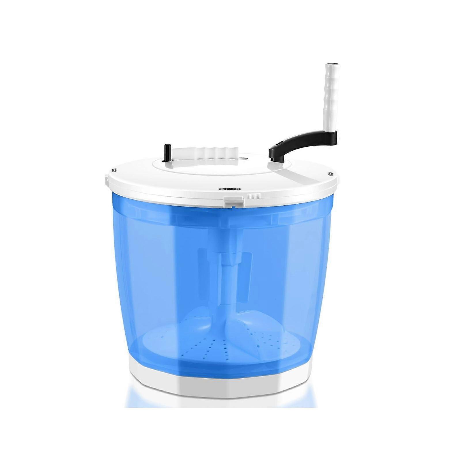 2-in-1 Mini Washing Machine and Laundry Spinner with Spin Function, Camping Foldable Crank, No Electricity, Blue