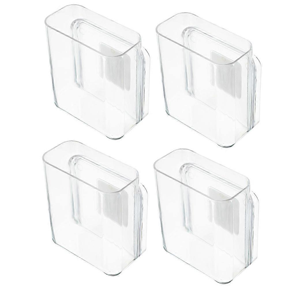 Wall Mounted Storage Organizer Boxes Home Accessories Transparent 12x10cm Space-saving 4Pcs
