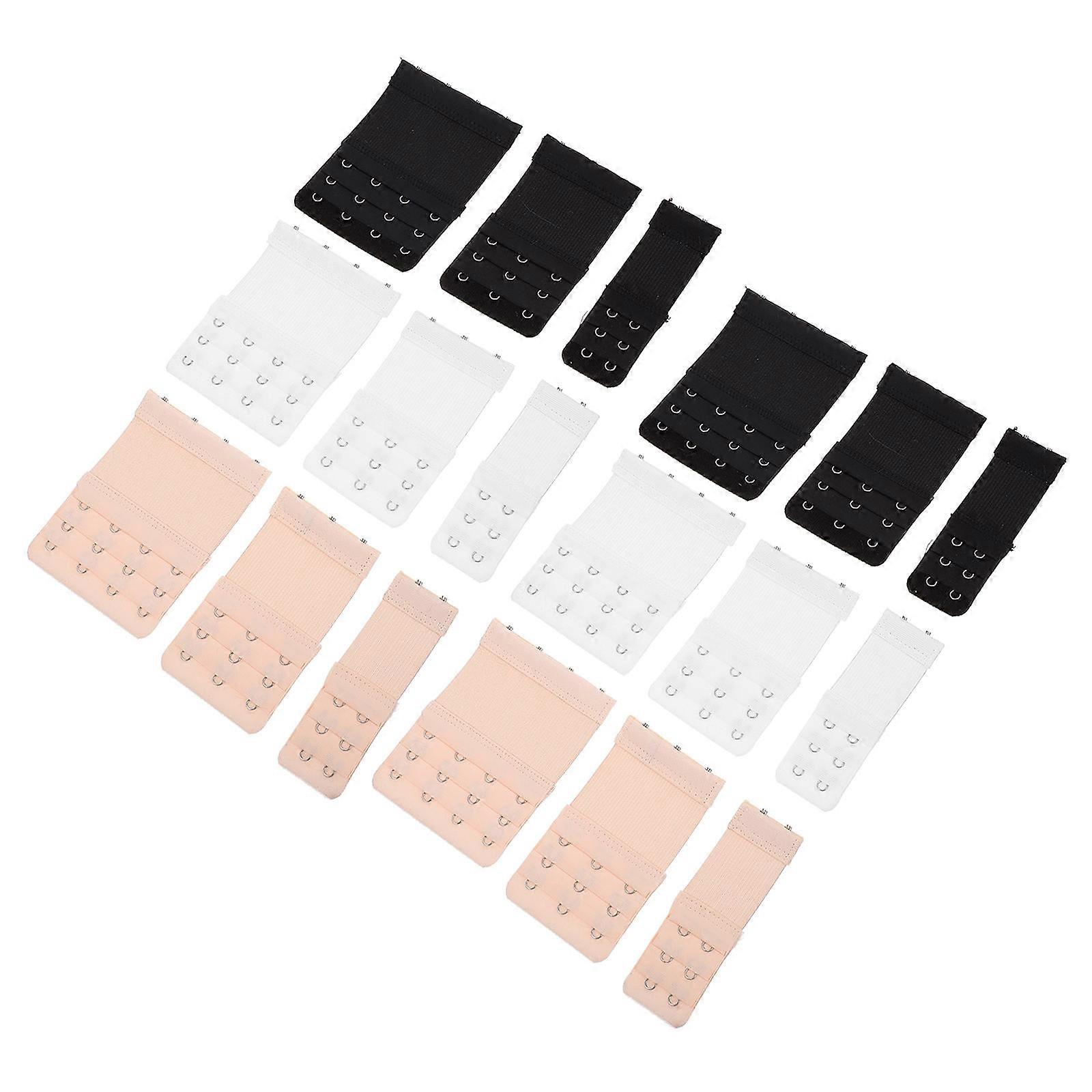 Women Elastic Bra Extender Buckles in Assorted Colors Made of Polyester for Daily Use and Comfort 18 Pieces