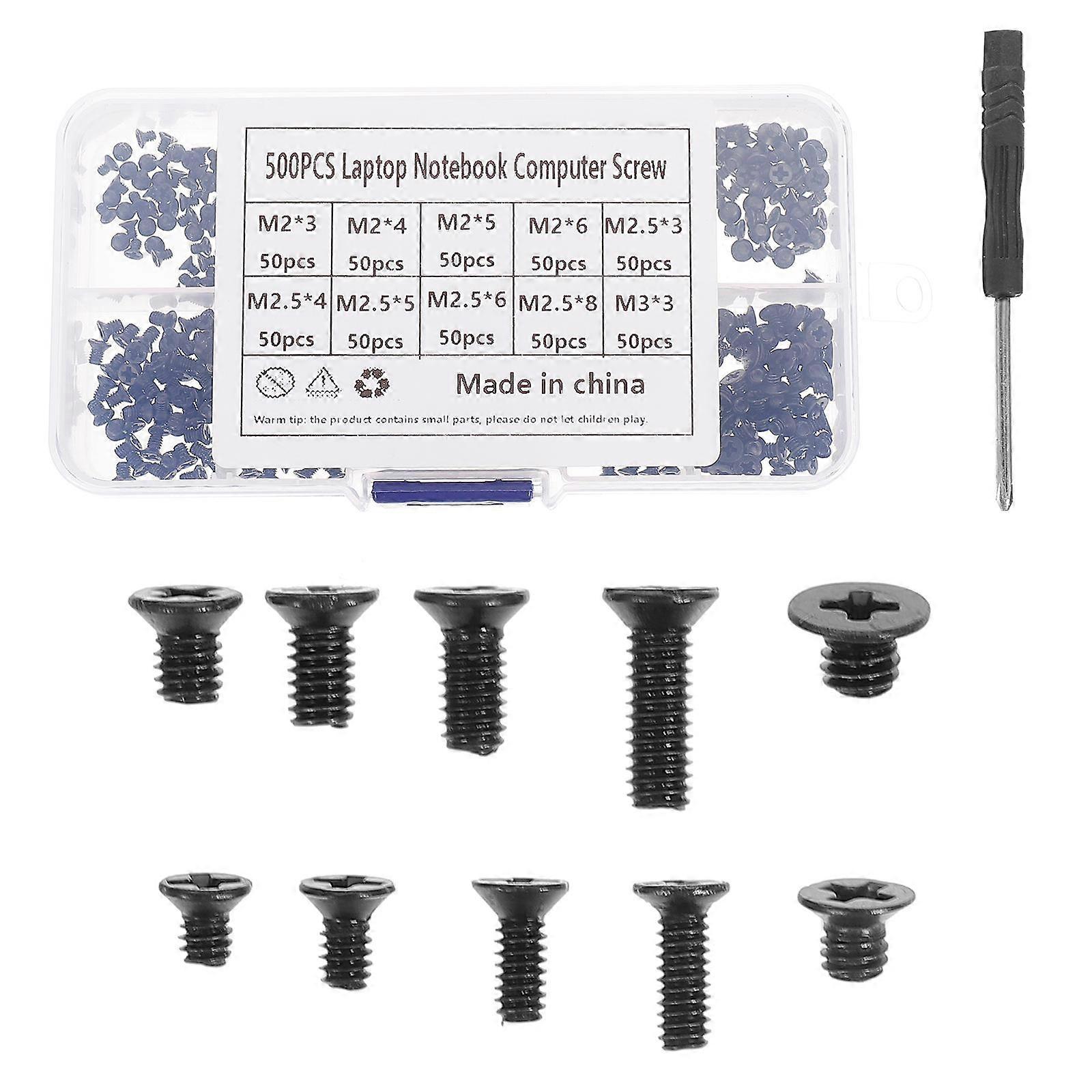 Fixing Screws Assortment For Tech Enthusiasts Repair And Maintenance M2.5 Black 1 Set