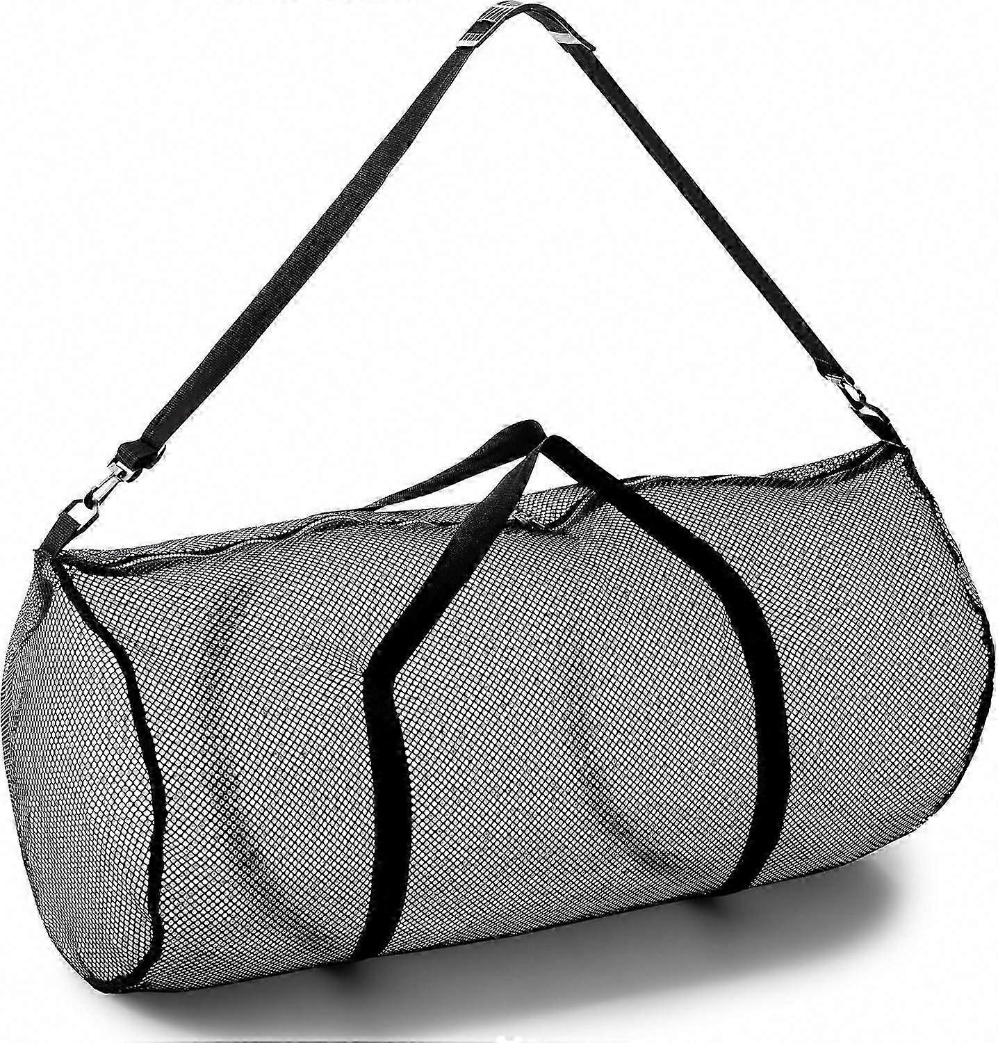 Mesh Duffle Bag with Zipper and Adjustable Shoulder Strap, 15 x 36 - Multipurpose, Oversized Gym Ba - Breathable Mesh Scuba and Travel Bag