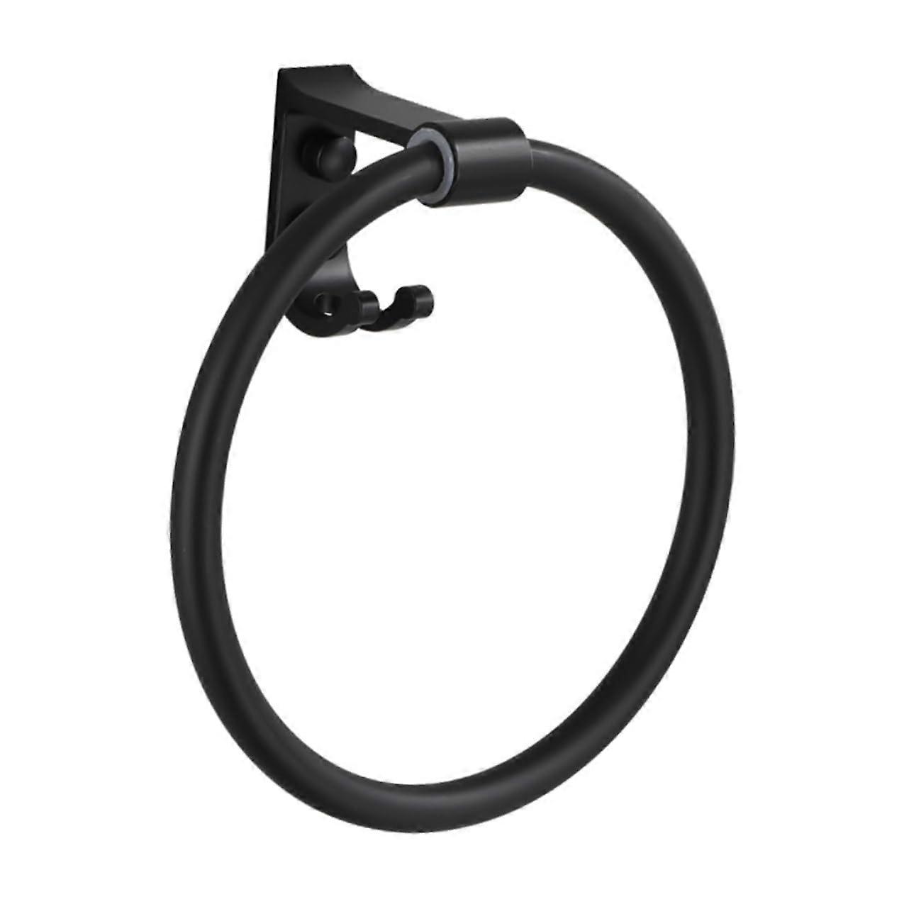Thick Aluminium Towel Holder No Installation Required With Hook And Round Edge Bathroom Towel Holder
