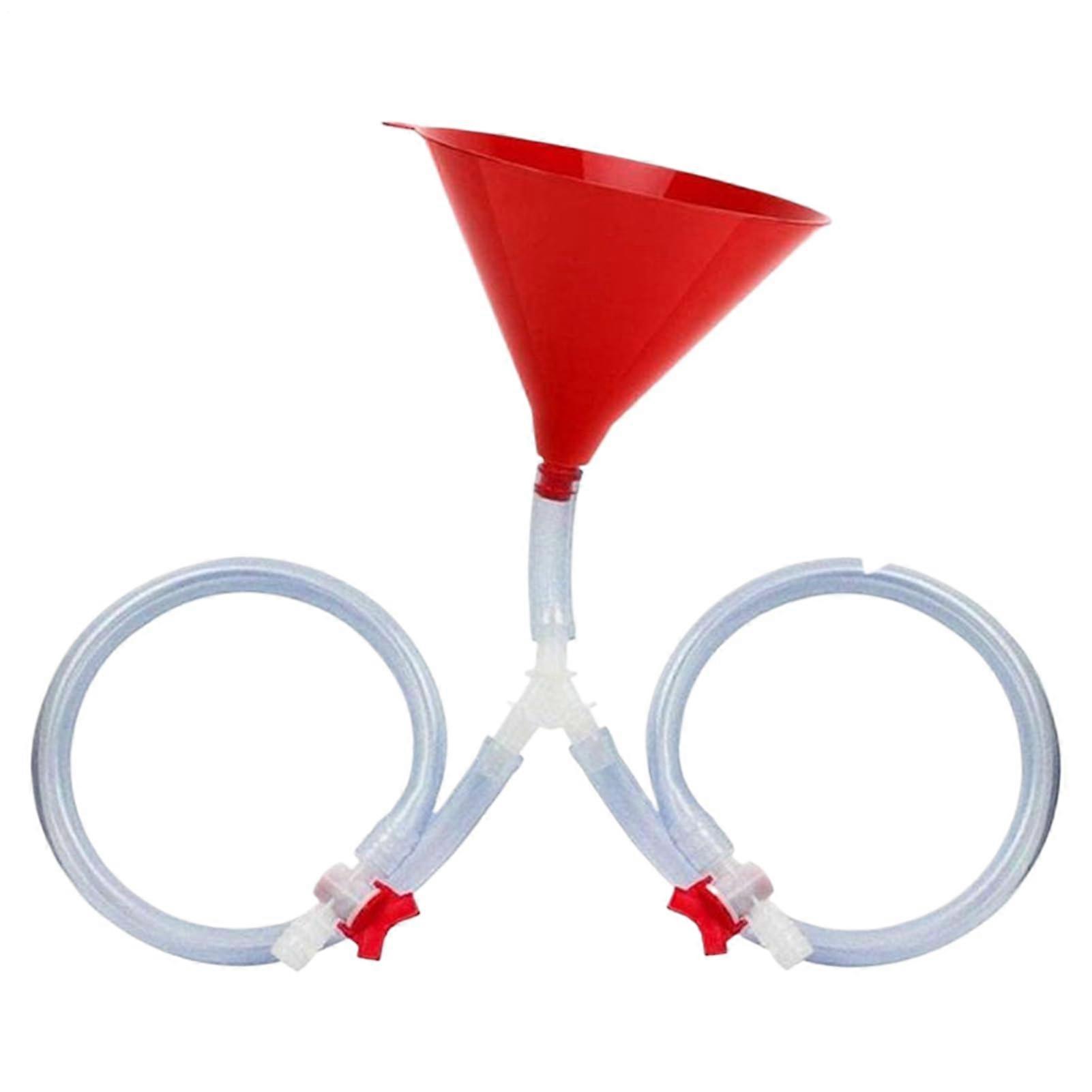 Beer Funnel Drinking Funnel with Valve Reusable for Student Parties, Campus Events, Group Activities, Double Tube