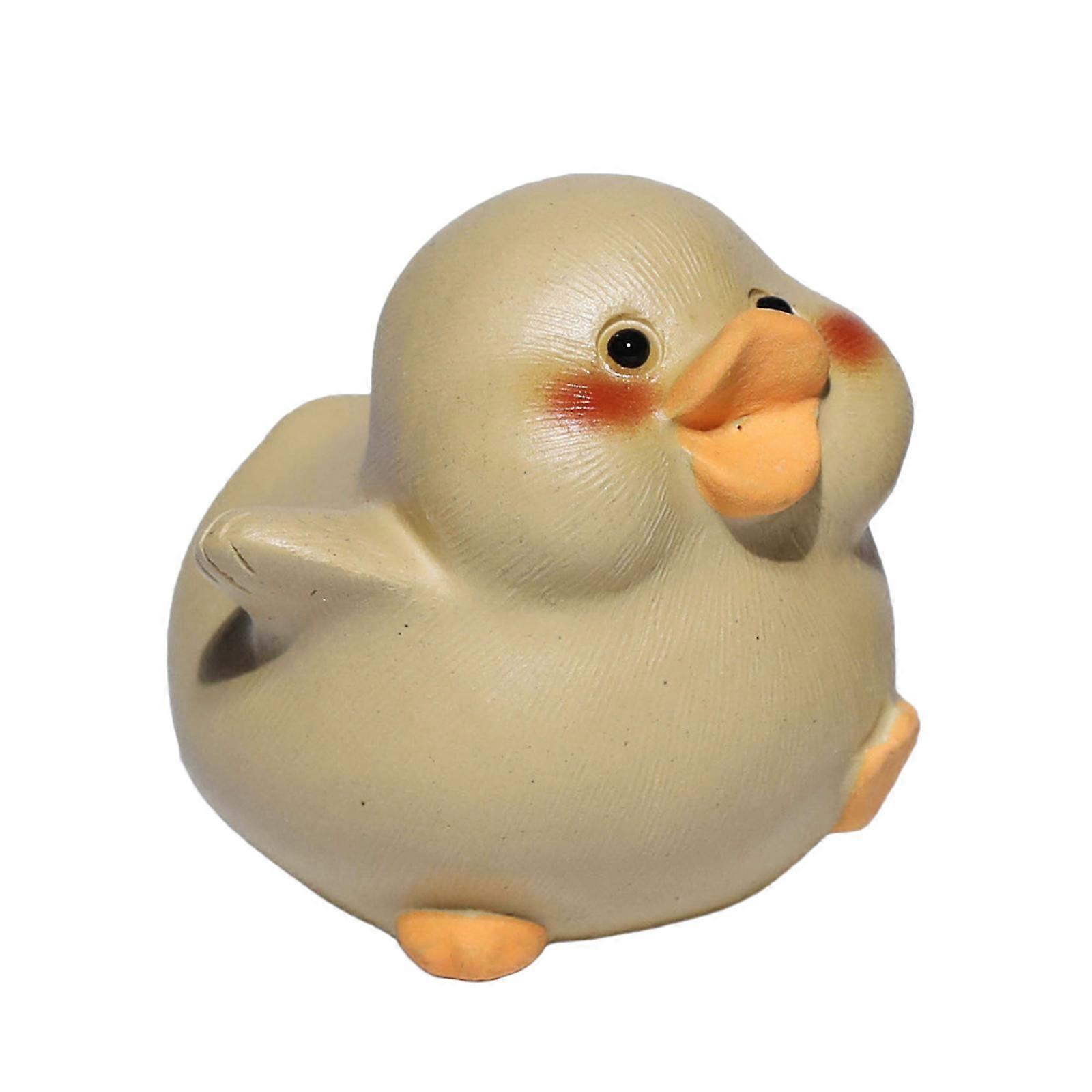 Duck Tea Pet Ornament Craft Collection Purple Clay for Bookshelf Office Home