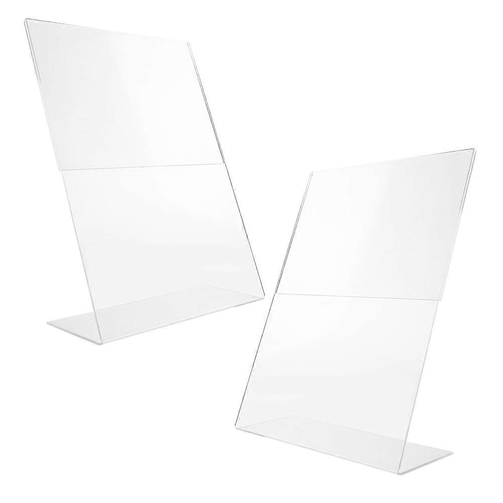 Clear Desktop Sign Holder Slanted Menu Display Stand For Restaurants At Trade Shows 2Pcs