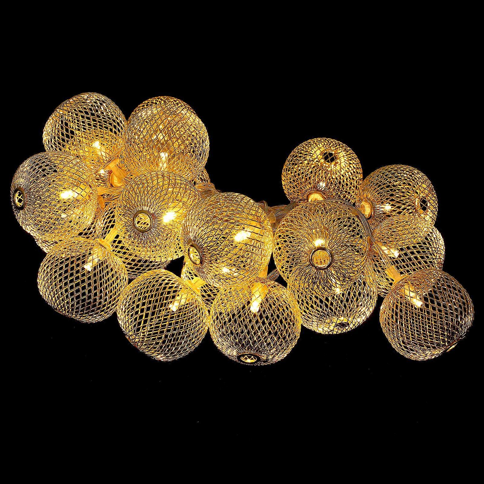 Small Decorative Lantern Festive Atmosphere Creation Golden Iron Craft Lantern 1Pack