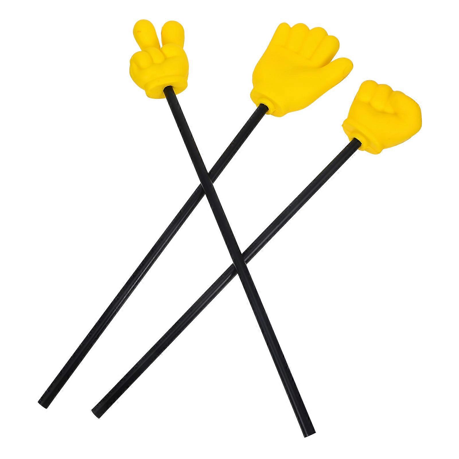 3pcs Vibrant Yellow Foam Hand Pointer Fingers for Classroom Teaching, Wedding Parties & Educational Games – Fun Party Props for Teachers