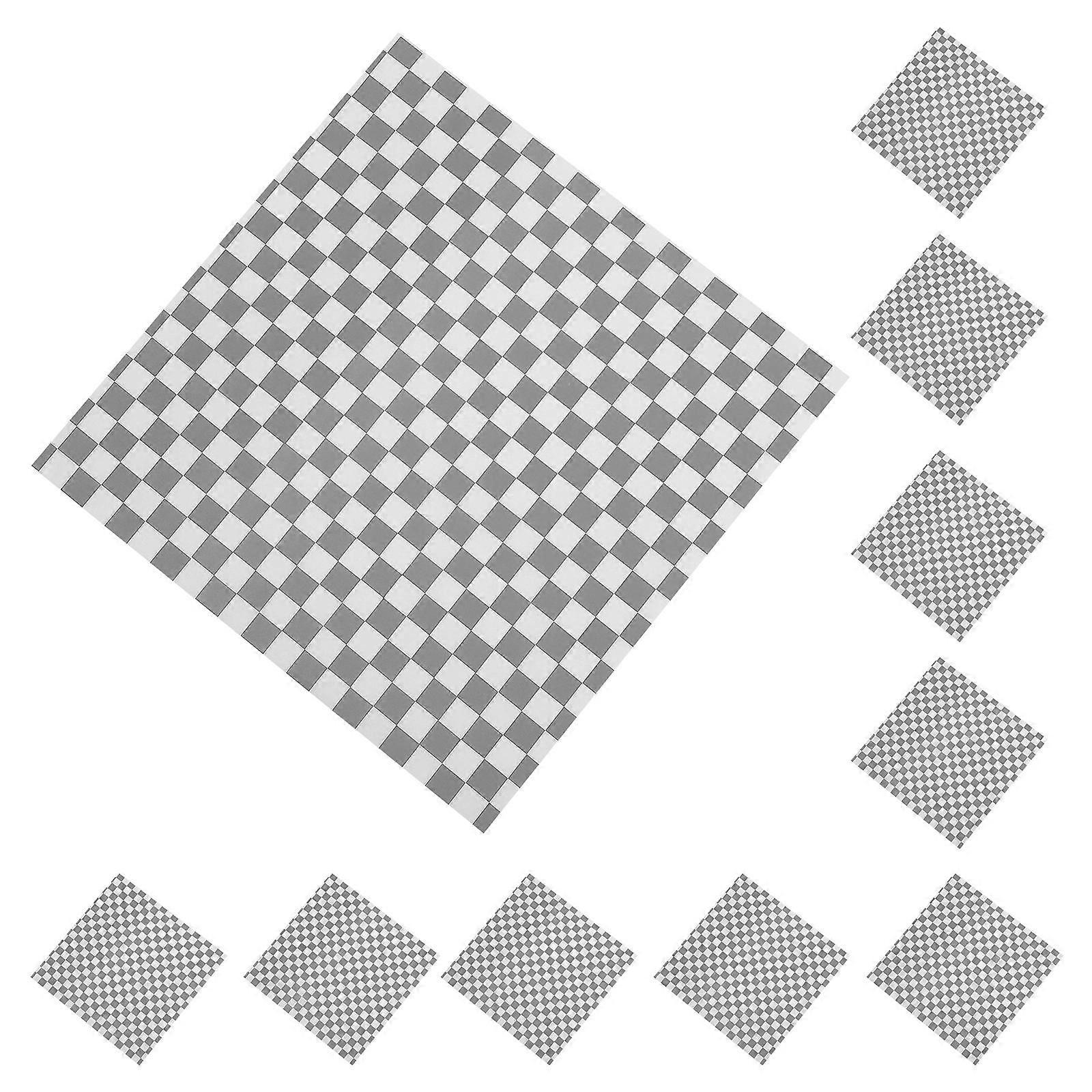 Greaseproof Food Wrapping Paper 50 Sheets Checkered Liners for Sandwiches Burgers Baking Frying Oil Absorbing Packaging for Cakes Fries Snacks
