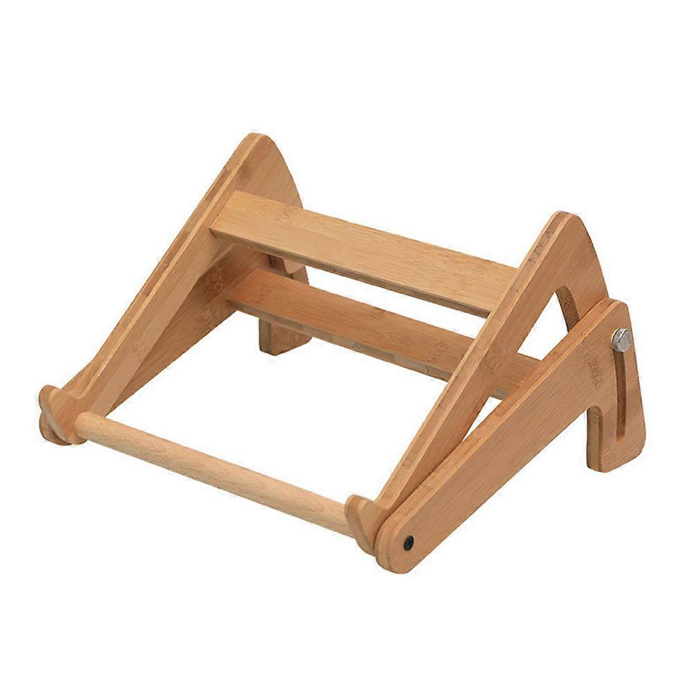 Beige Portable Laptop Stand Adjustable Folding Bracket for Laptop and Tablet with Synthetic Material
