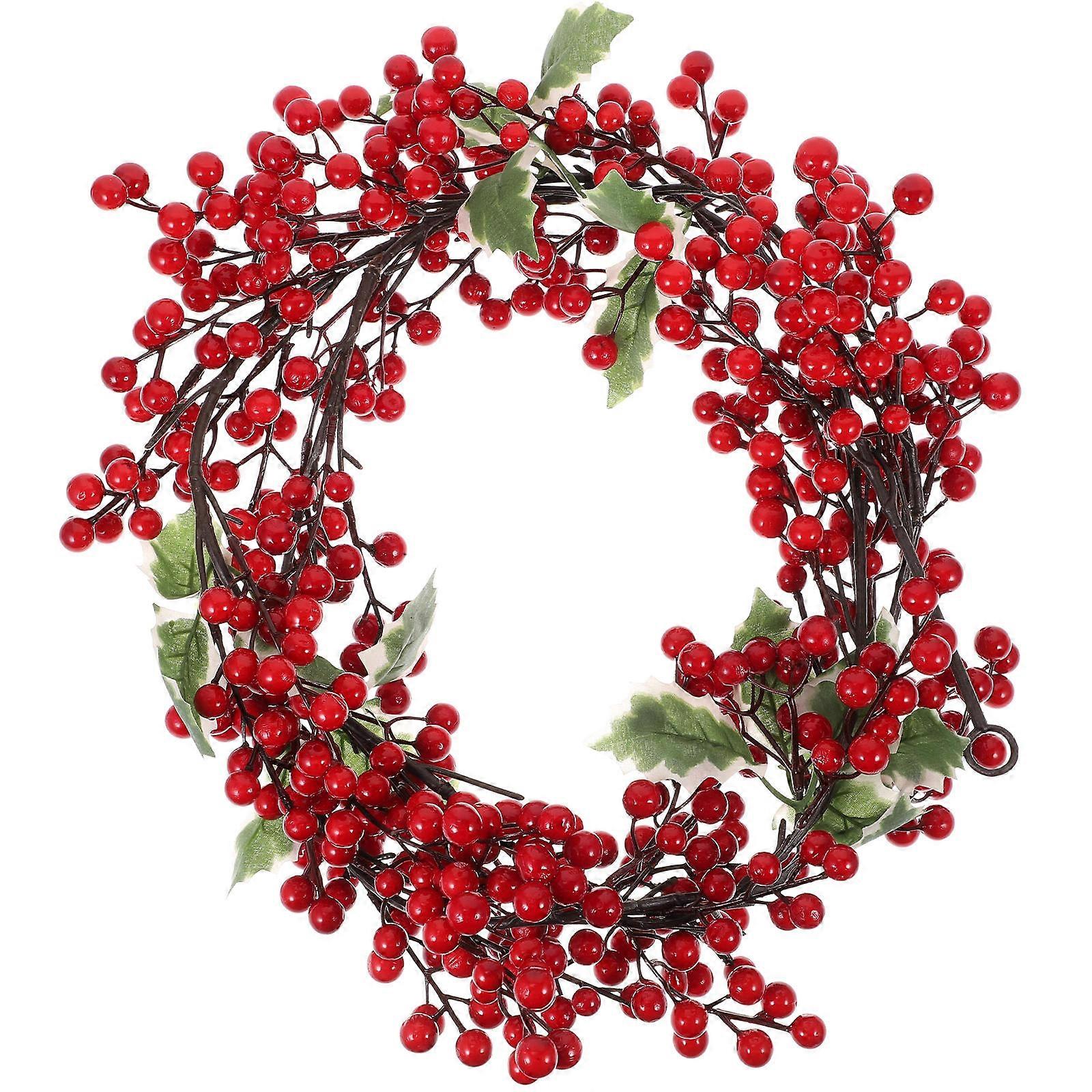 Simulated Xmas Plant Rattan Pendant Decoration For Christmas Party In Red Color 130X10cm 1Pack