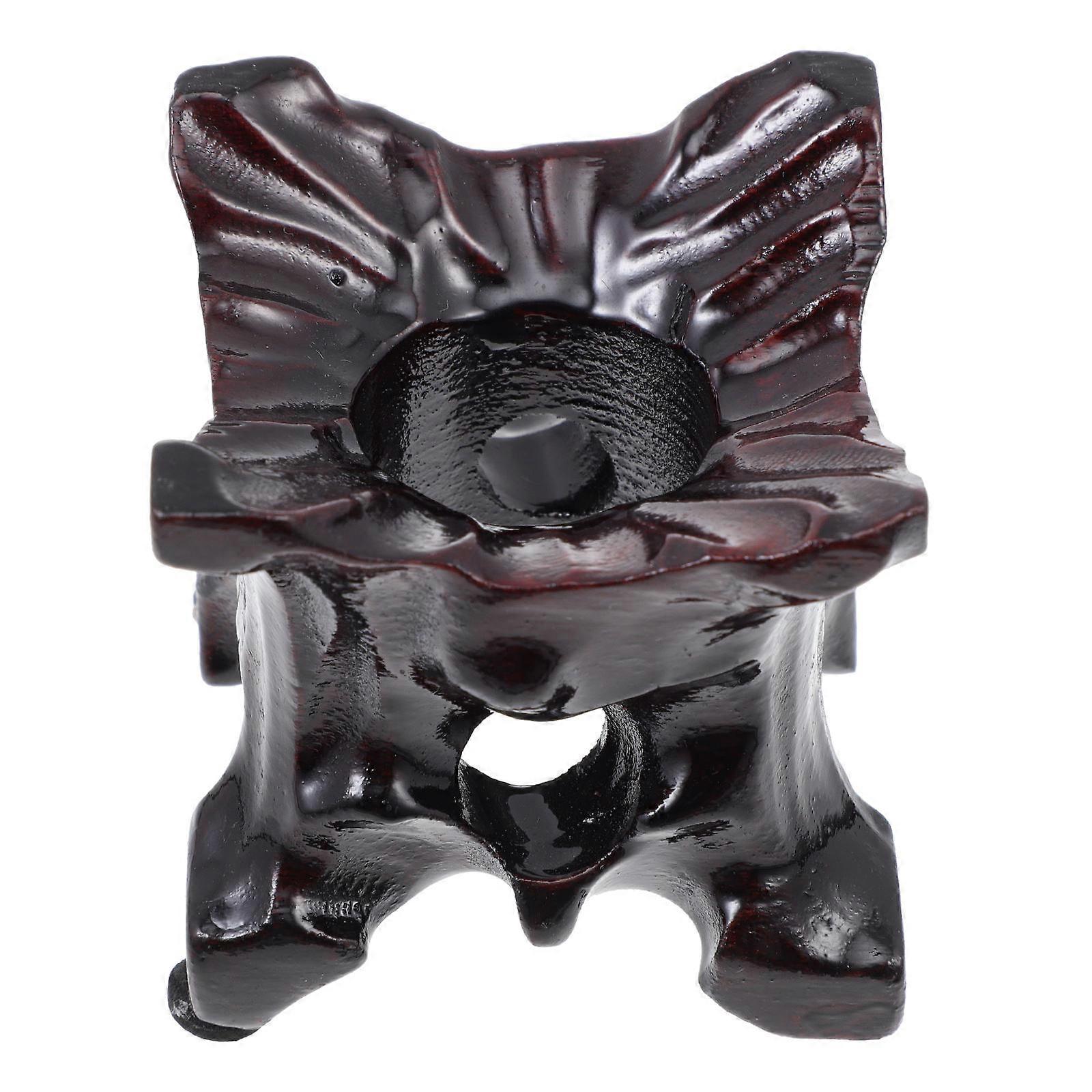 Wood Crystal Sphere Display Stand Ideal For Room Decoration Simple Design Dark Brown Color 1Pack