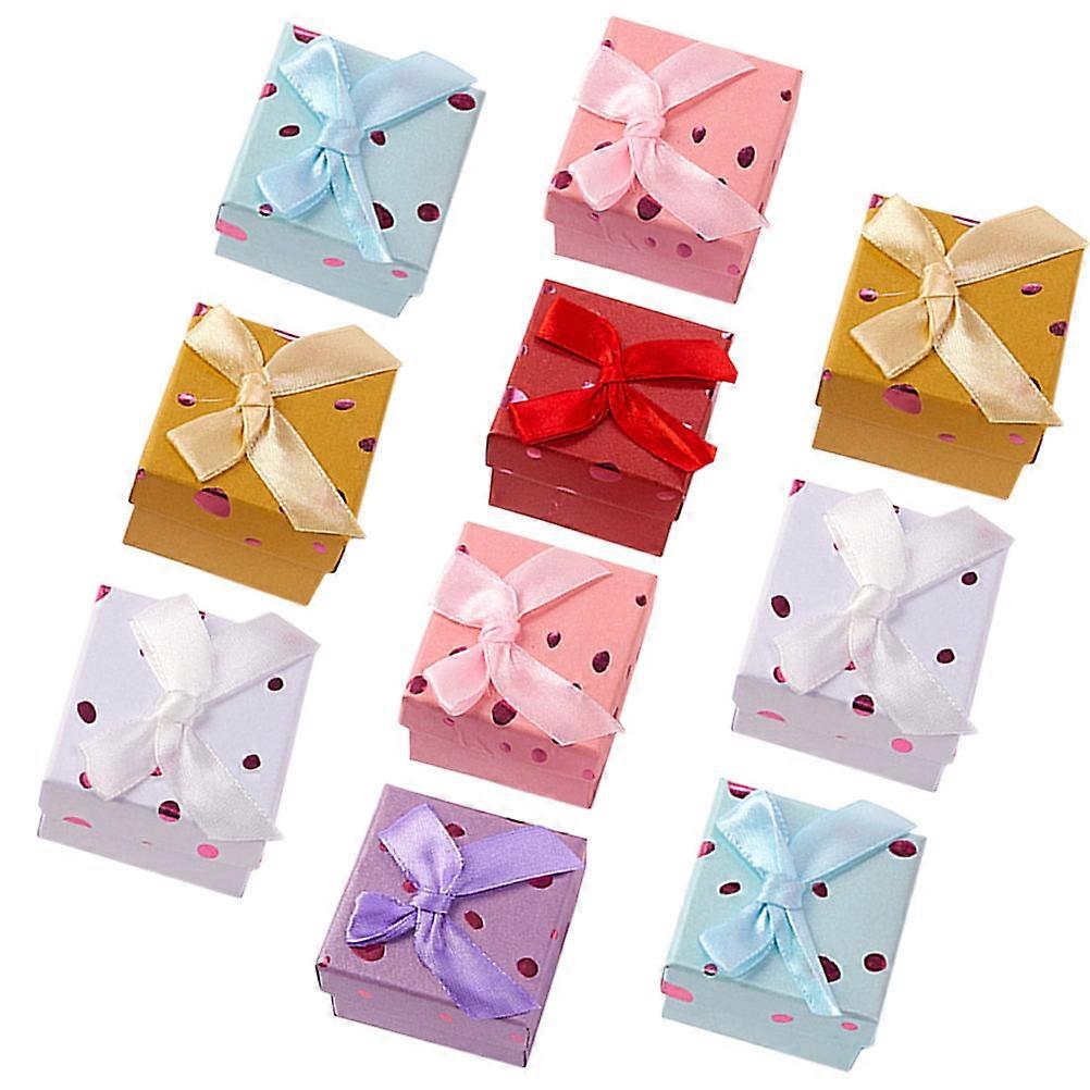 Assorted Color Jewelry Containers 10Pcs Storage Boxes For Women With Delicate Design For Gift Giving
