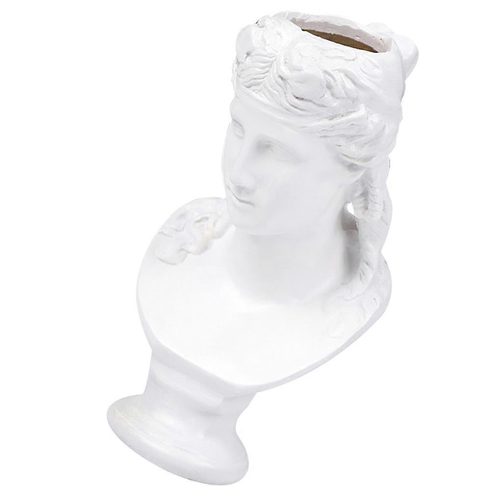Resin Handicraft Brush Holder For Table Decoration In Classic Ancient Sculpture Style With Storage Capacity 1Pcs