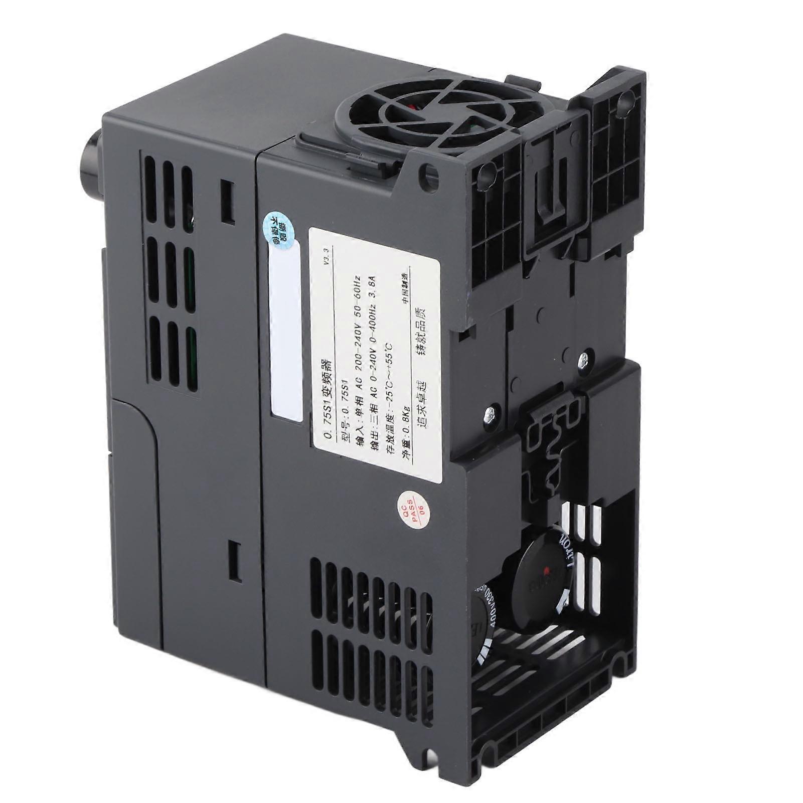 Variable Frequency Drive 1 to 3 Phase Vector Converter Inverter 220‑240V Input 0‑240V Output 0.75kw 4A