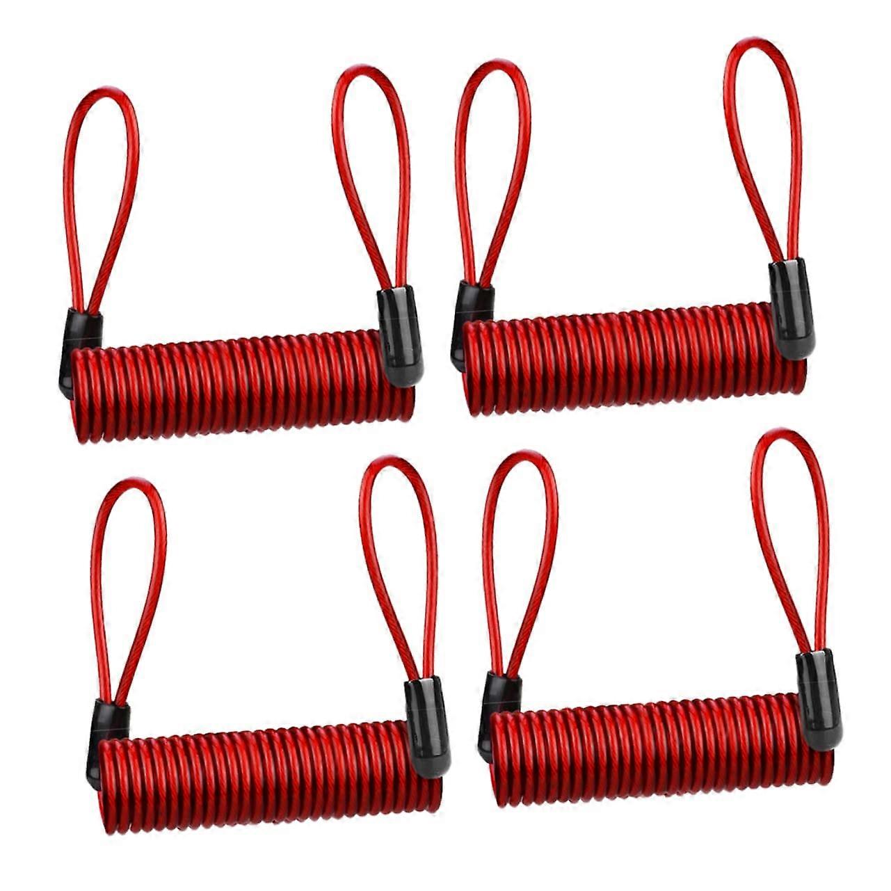 Disc Lock Cable 4 Pack for Bicycle Security, Lightweight and Portable Reminder Lock for Bike and Scooter Accessories