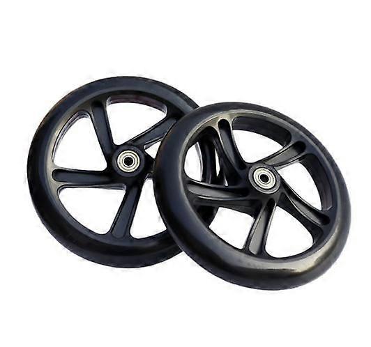 1ペアカートホイール:サイレントPUスクーターホイール交換用キャスター-ショッピングカート用簡単な取り付けプーリースケートボードスクーターランドリートロリーG