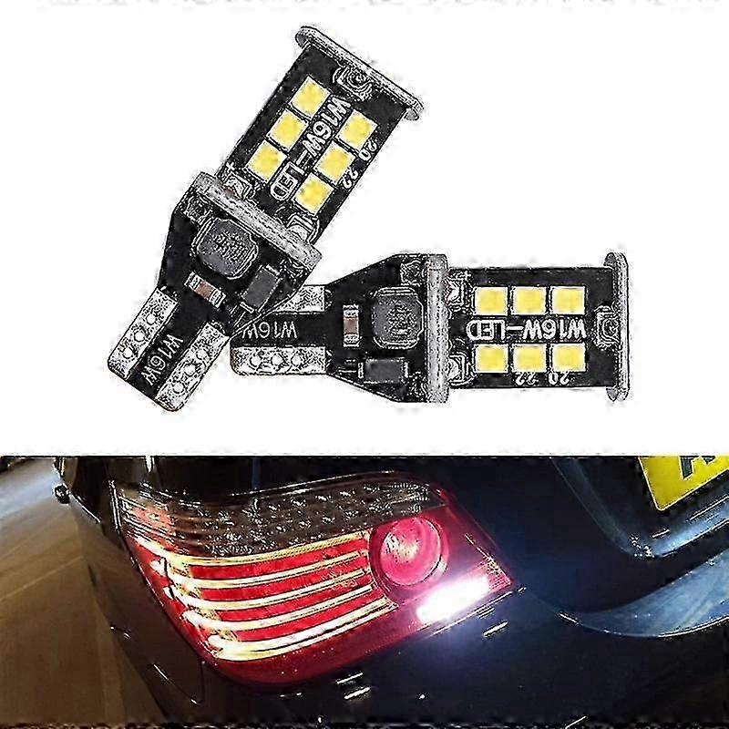 2x Canbus T15 W16W Bulbs Reverse Lights 2835SMD Car LED Back Up Rear Lamp For BMW 5 Series E60 05-08 E61 F10 F11 F07 Mini Cooper-Y SZRH A-V