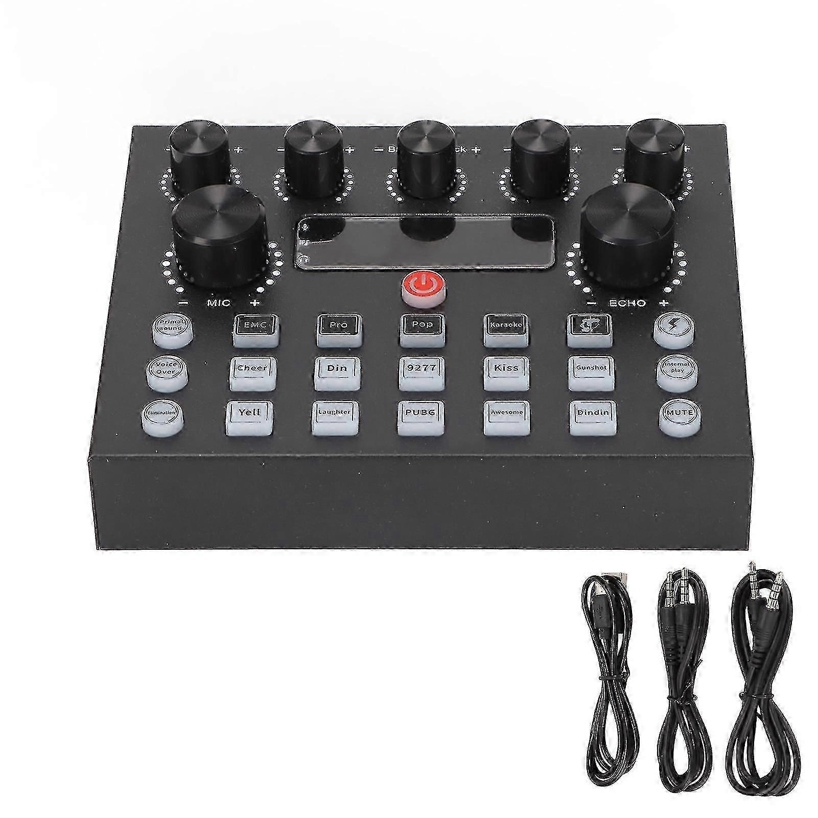 2025 Sound Mixer Dual Channel Plug and Play USB Live Sound Card for PC Recording