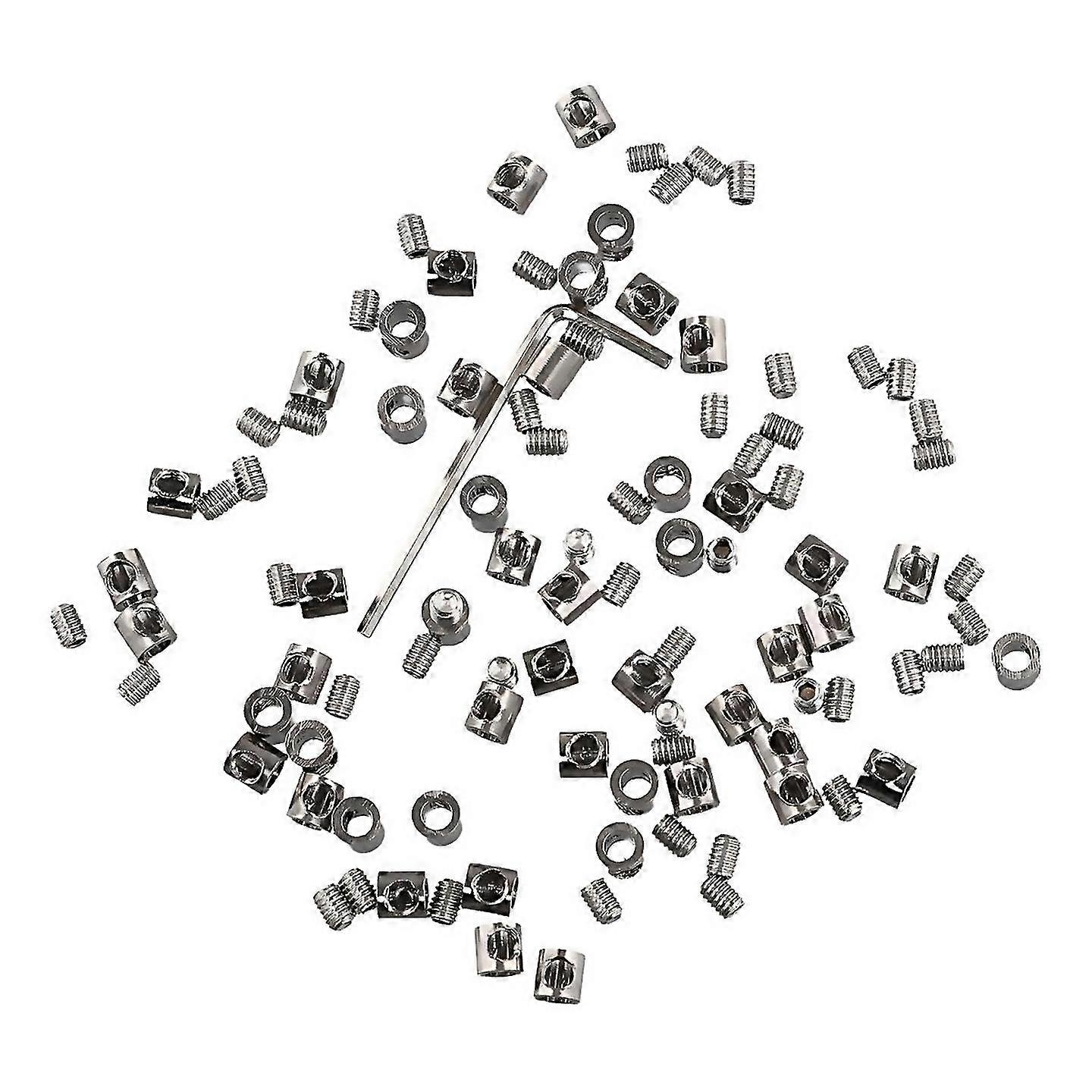 50db 3 mm-es drótkötél bilincshez kábelrögzítő kapocs állítható csavaros réz fém rögzítő heveder fi