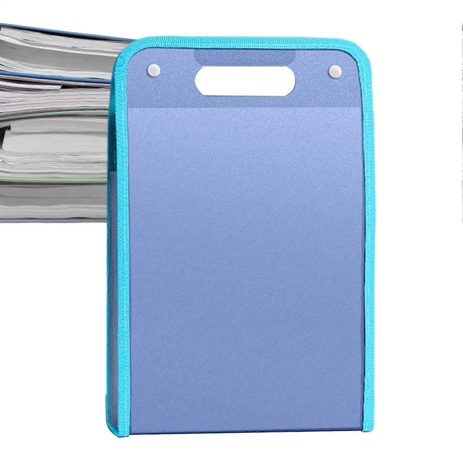 Accordion File Organizer with 13 Pockets, Portable Document Folder 14.17x9.45 inches, Blue Expanding Storage for Travel and Home