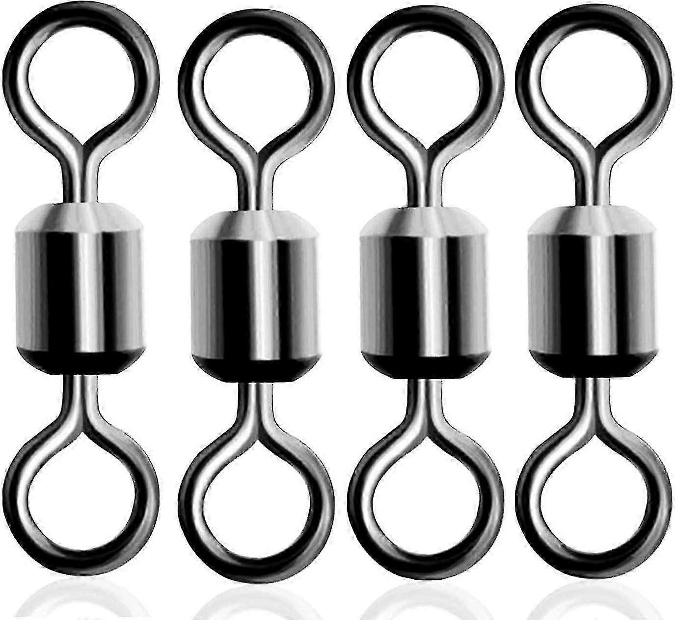 For 40pcs Fishing Rolling Swivels With Solid Rings Fishing Line to Hook Clip Swivels Connector Carp