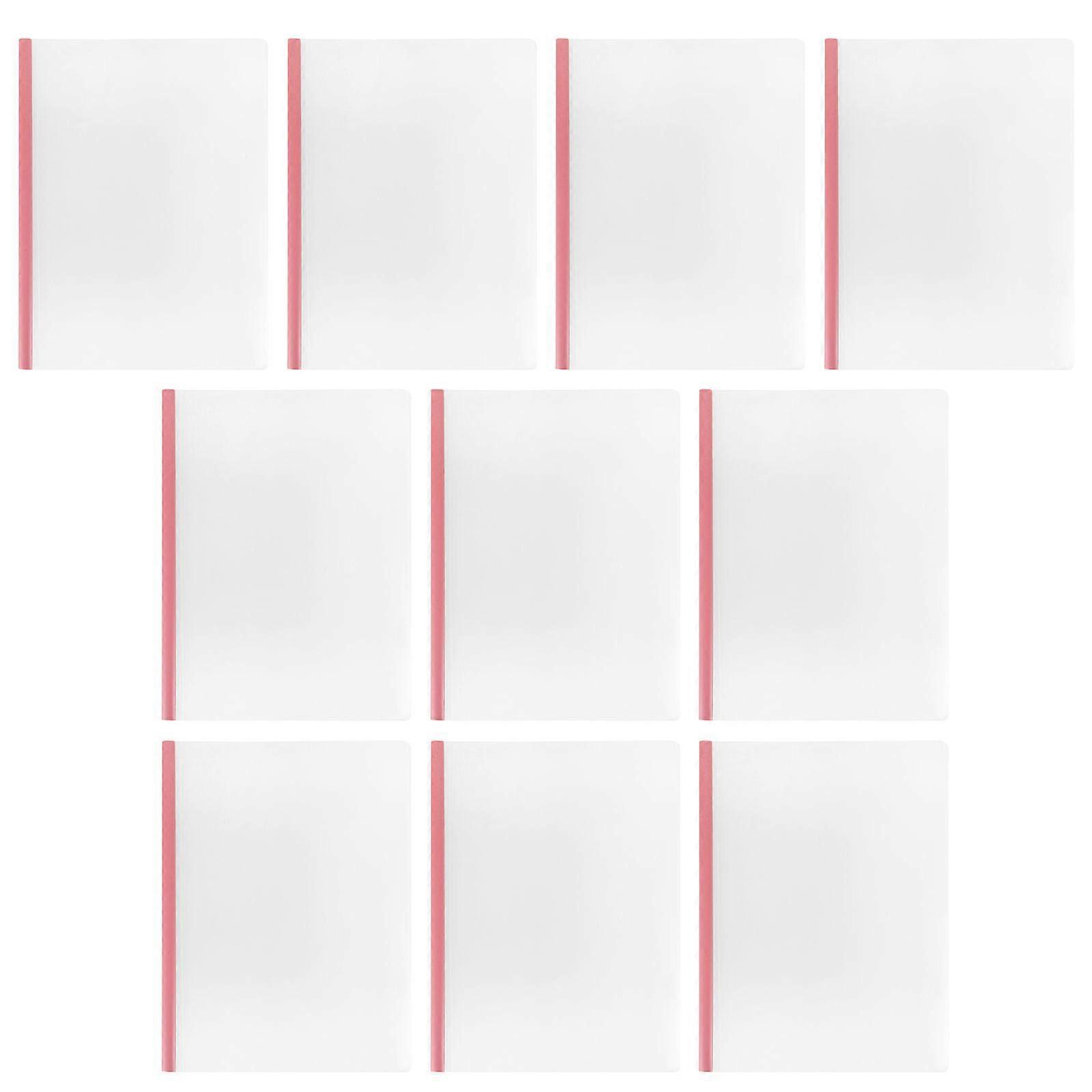 10pcs File Folders with Sliding Bar Document Binder for School Business Transparent File Folders