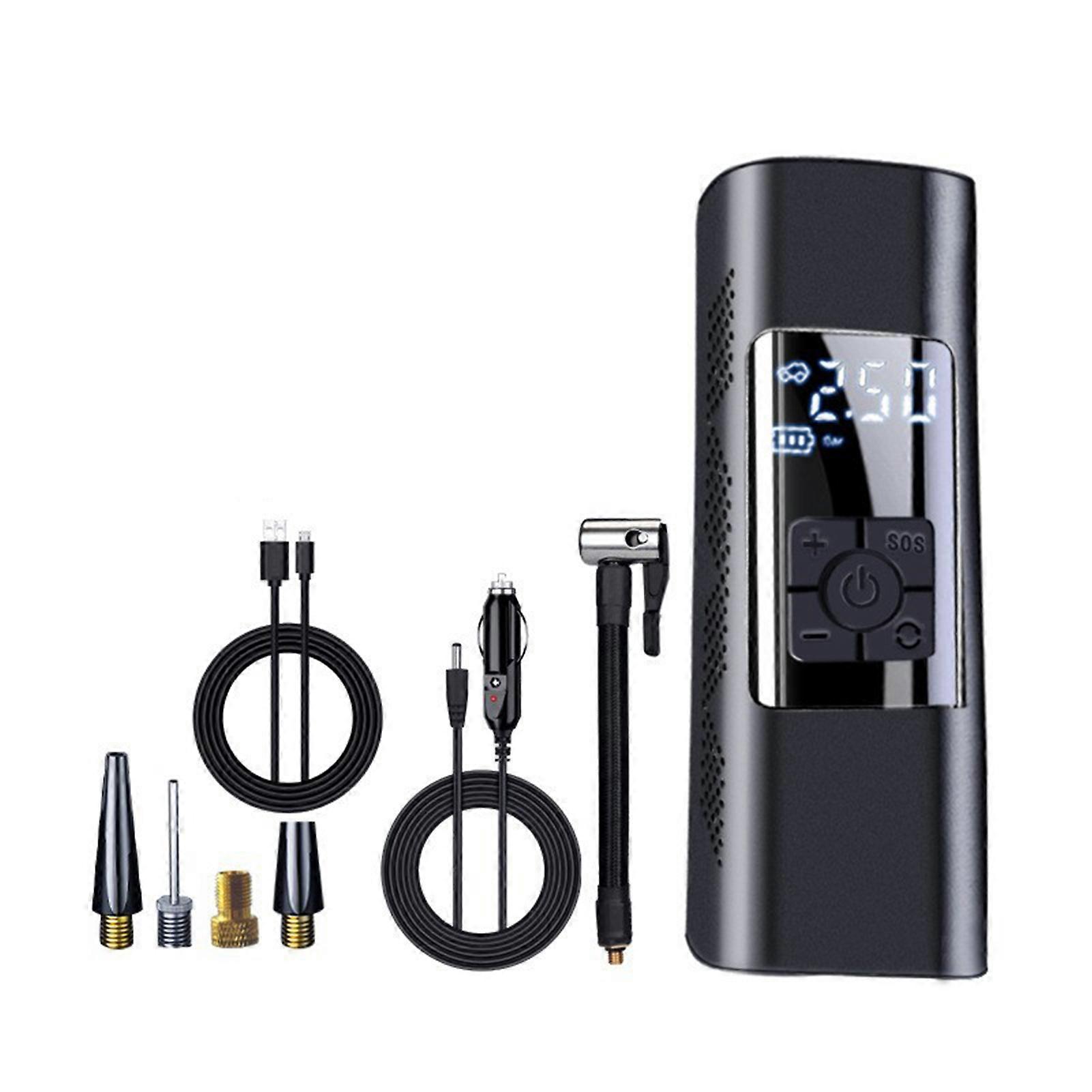 Wireless Air Pump for Car Tires Portable Compressor with Rechargeable Battery and LCD Screen