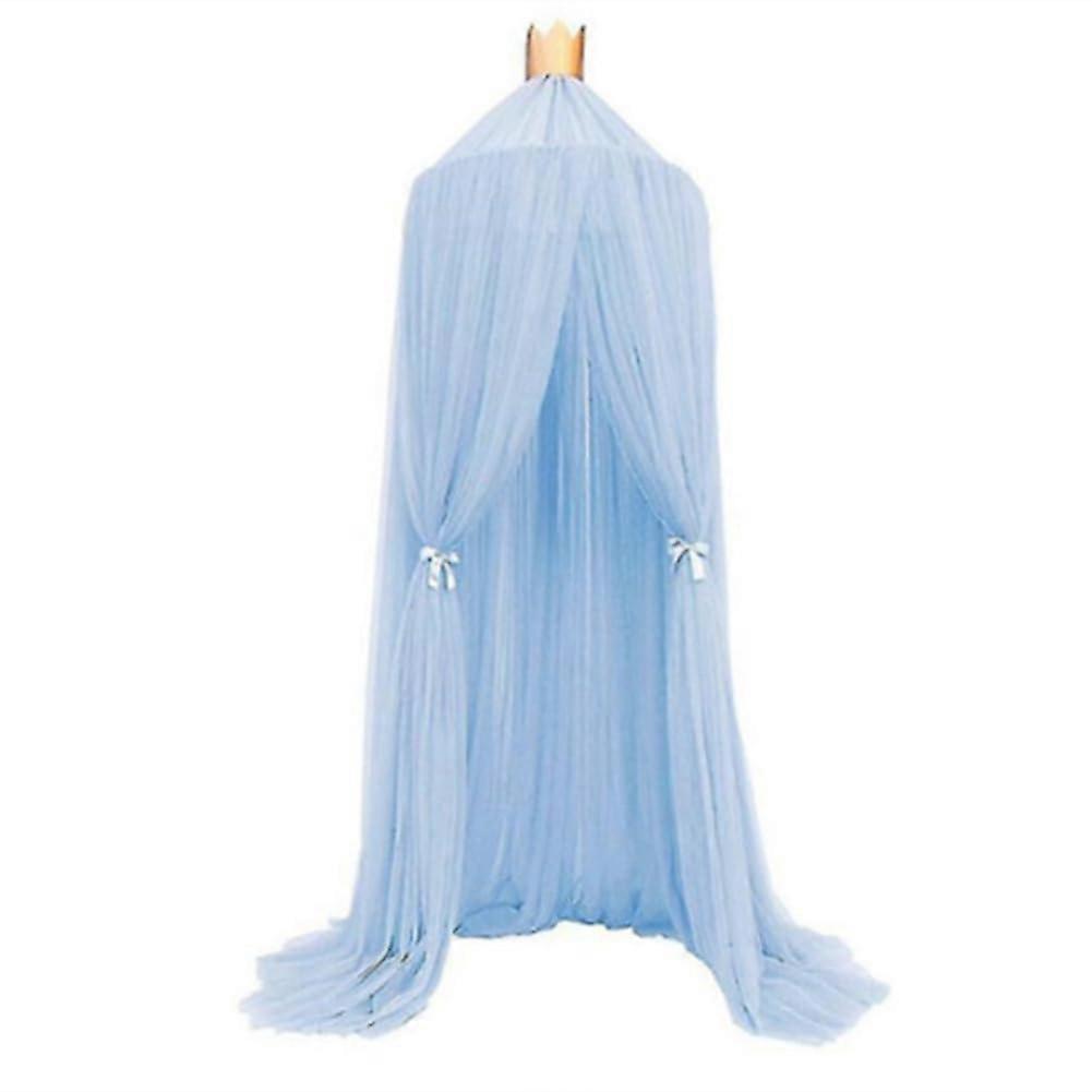 Round Hanging Mosquito Net For Kids' Bedroom - Princess Design, Polyester Mesh, Blue