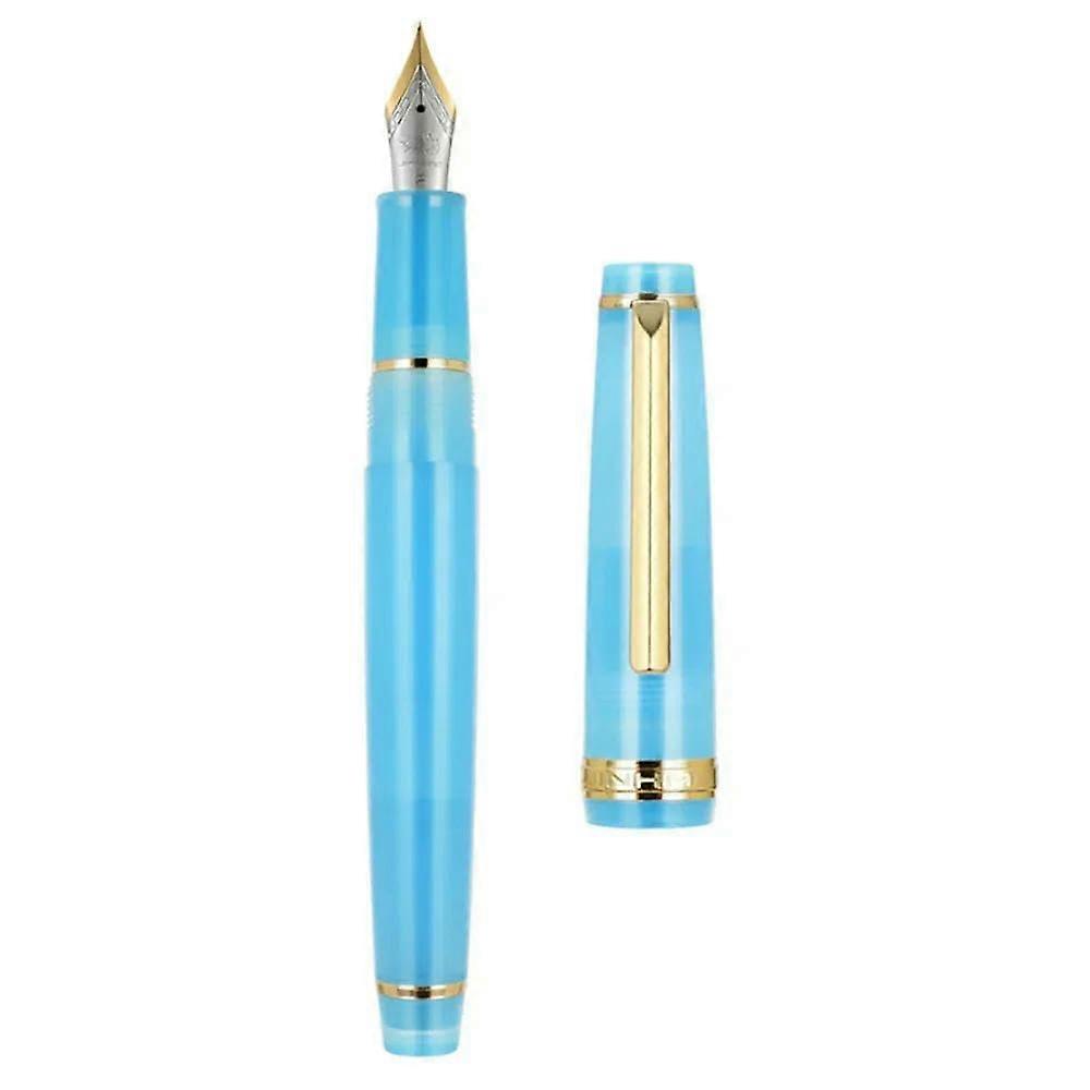 Fountain Pen Customized Mixed Macaron Color Acrylic EF/F/M Bent Nib Golden Trim with Converter Writing Instrument