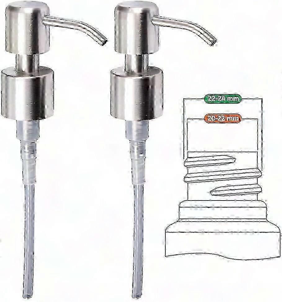 High Quality 24mm Brushed Replacement Soap Dispenser - Pack of 2
