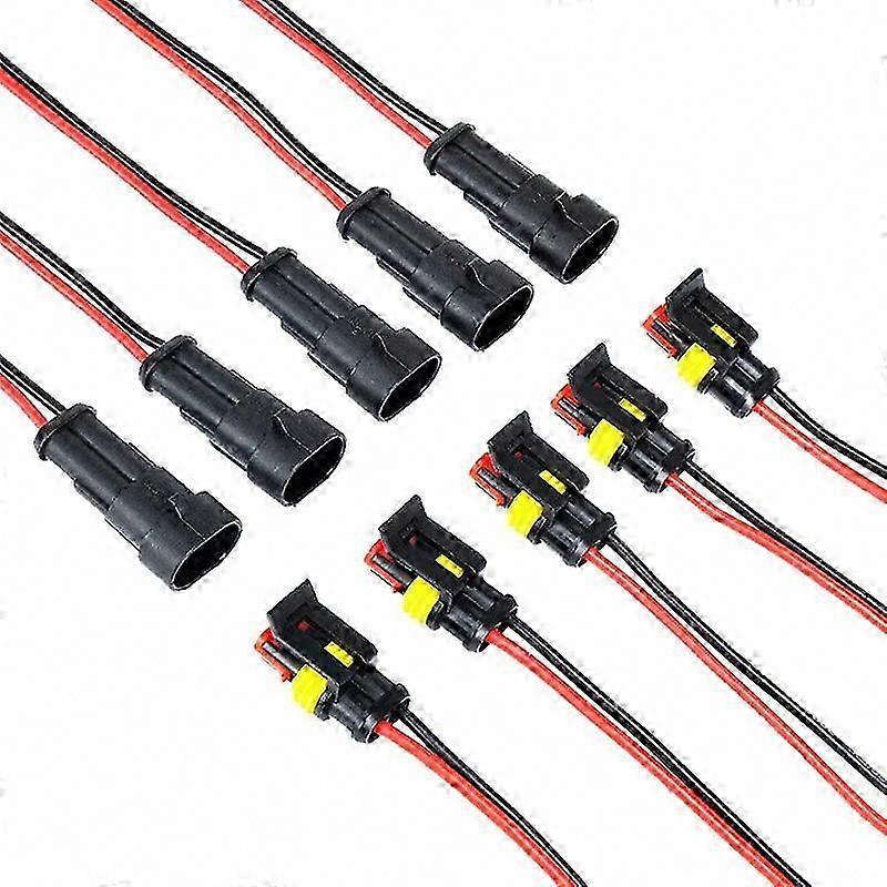 5 Set 2-Pin 20-16 AWG Waterproof Connector Harness IP67 AMP Superseal PA66 Nylon Shell 1.5mm