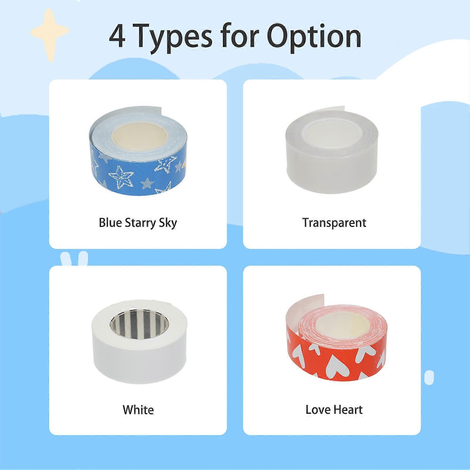 Label Tape 1 Roll Thermal Label Skicker Compatible with  King Jim TEPRA LR5C Labeler Cute Thermal Paper Print Tape 15mm*4m -  White