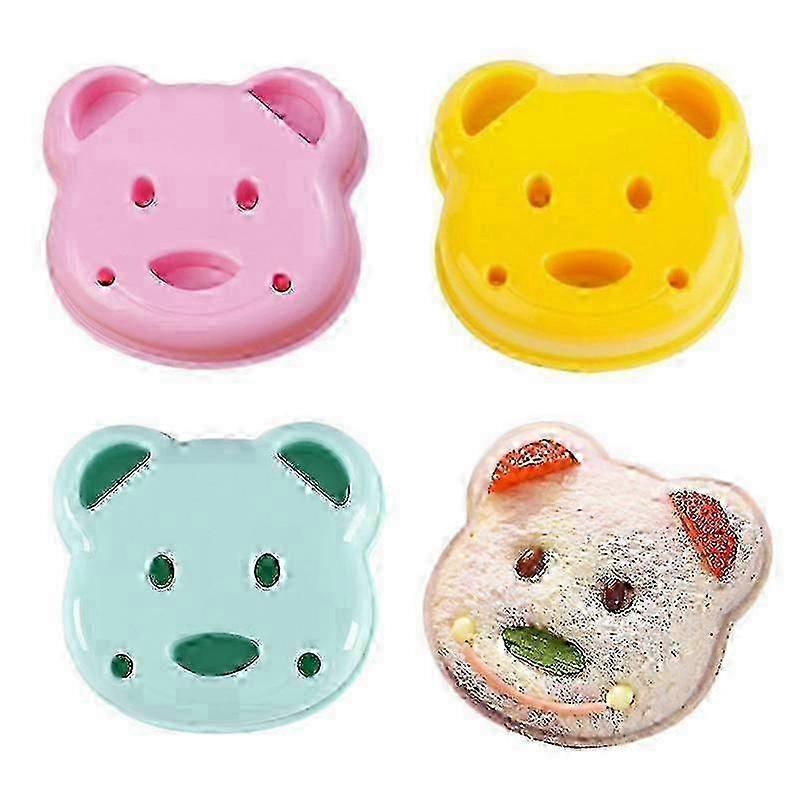 Bear-Shaped Sandwich & Cake Mold Cutter Set for DIY Baking (3-Piece Kit)