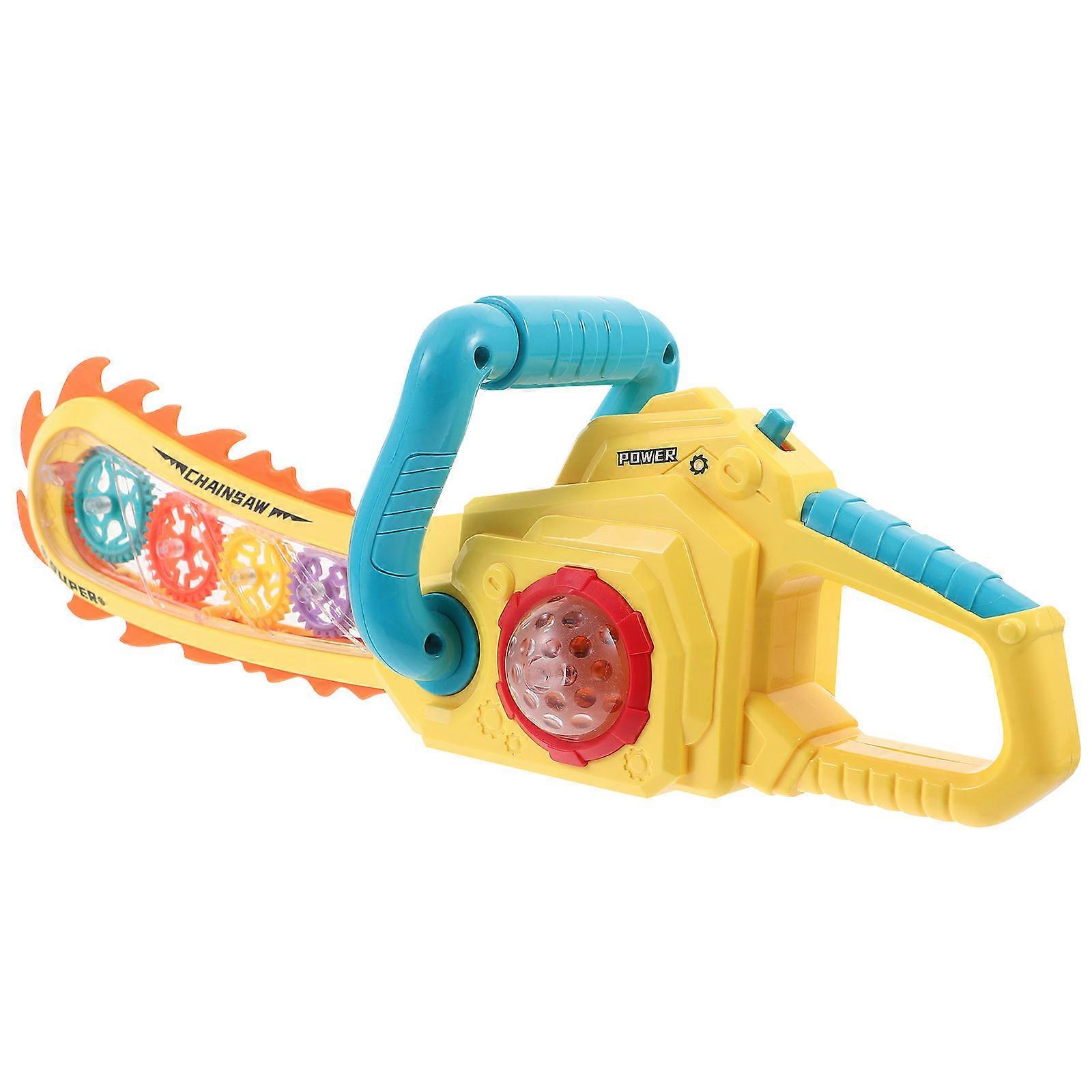 Transparent Luminous Chainsaw with Flashing Lights and Sound Effects for Creative Play and Holiday Parties