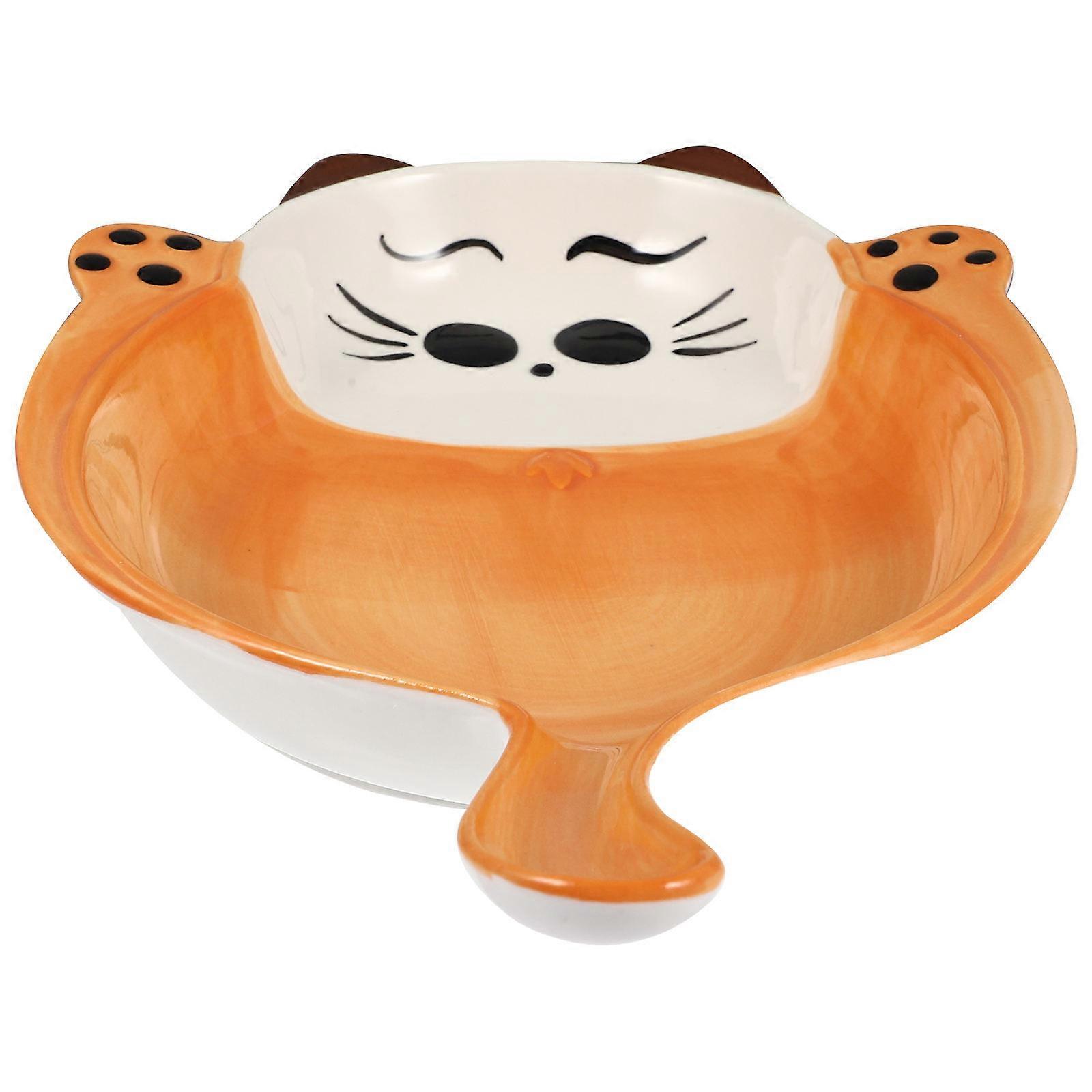 Small Baking Dish Ceramic Round for Home Use Yellow Ceramic Material Baking 1Pc