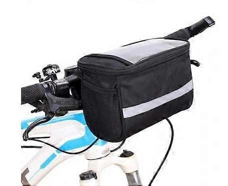 Multifunctional and spacious black bicycle bag with zipper