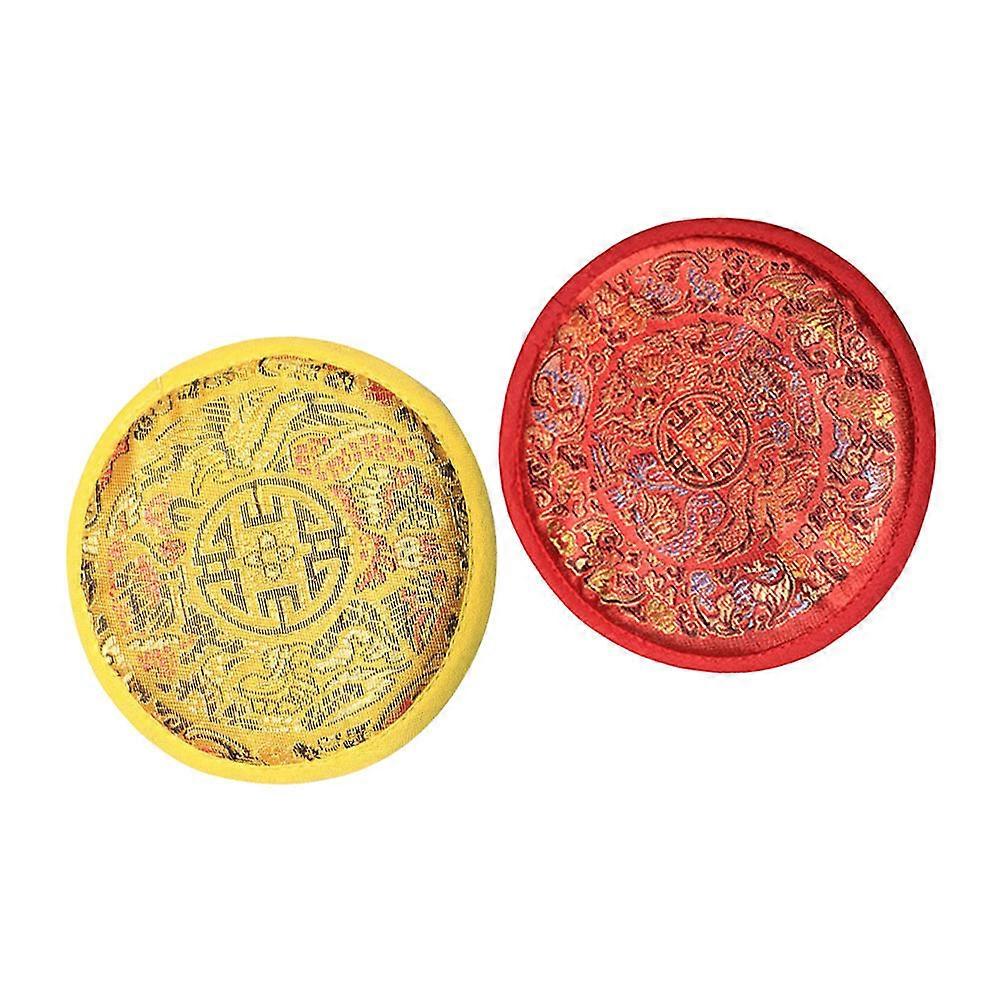 Delicate Singing Bowl Cushion Round Bowl Pad for Buddha Accessory 2Pcs
