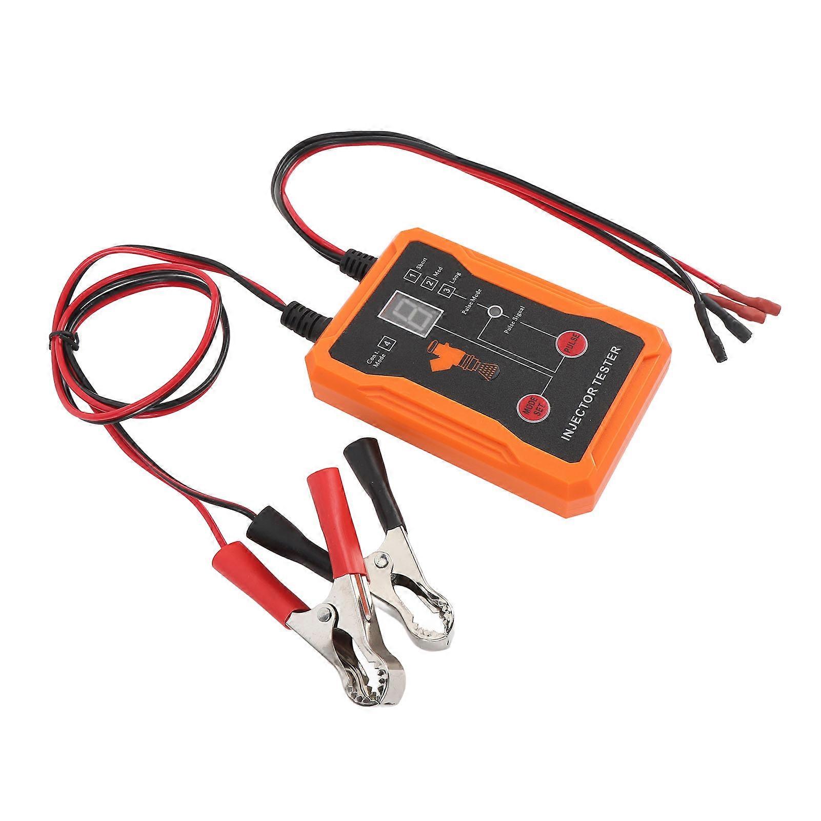 Car Fuel Injector Tester 12V 4 Pulse Modes LED Display Orange